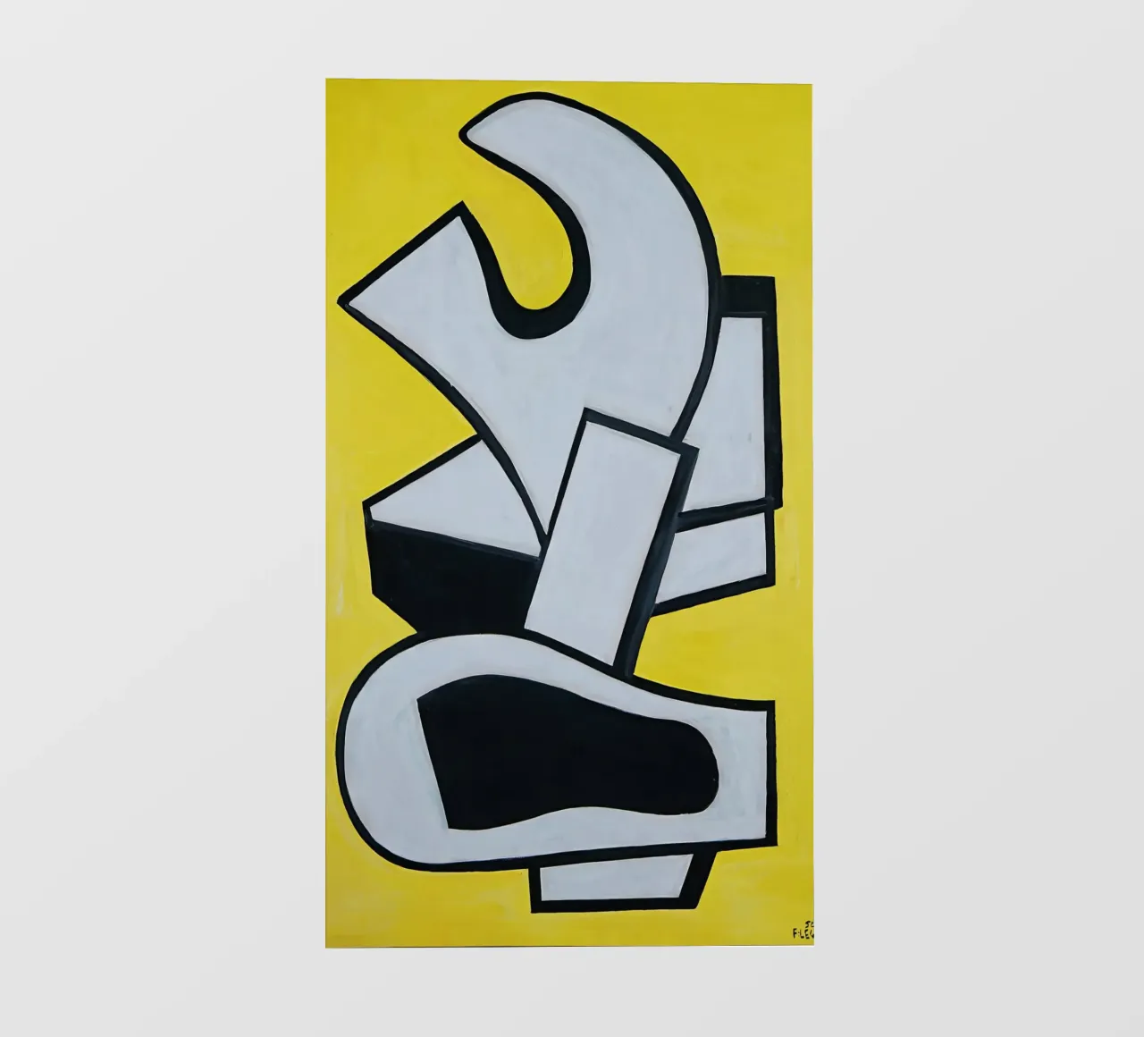 Fernand Léger Murale giallo, forme astratte in grassetto, centro storico telo in pvc da NorwesClub