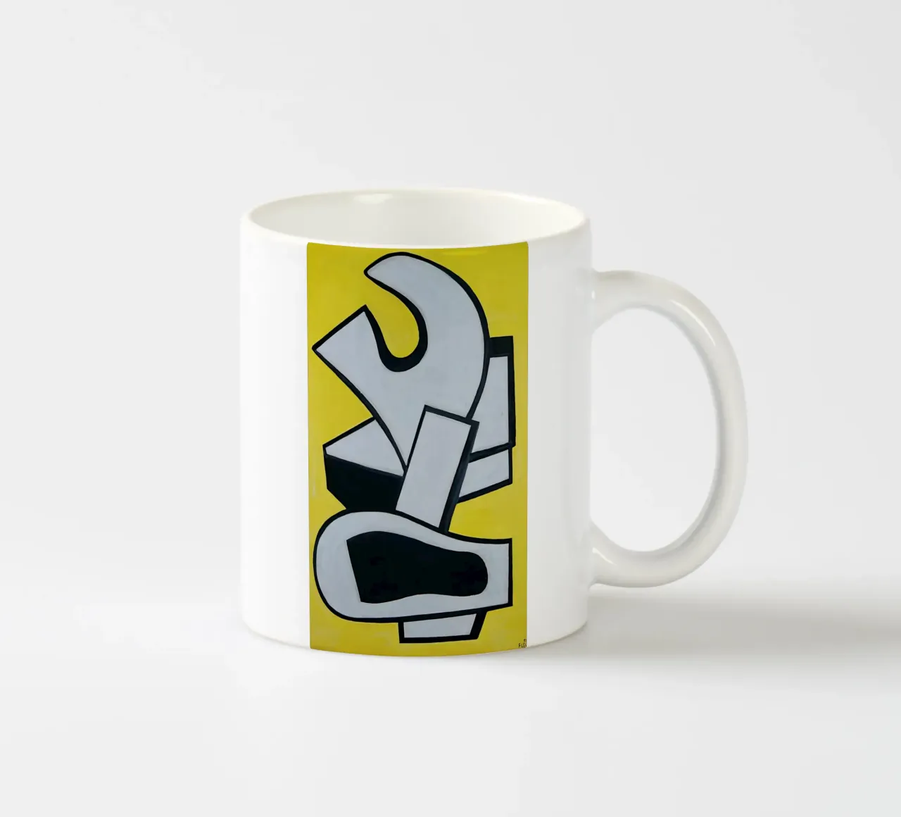 Fernand Léger Murale giallo, forme astratte in grassetto, centro storico tazza in ceramica da NorwesClub