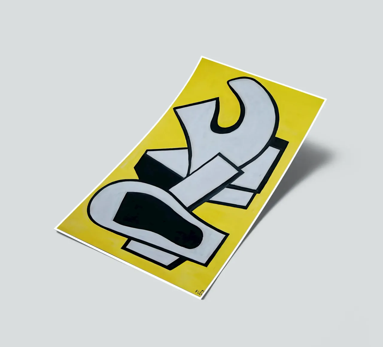 Fernand Léger Peinture murale jaune, formes abstraites et audacieuses, milieu du XIXe siècle planche autocollant de NorwesClub