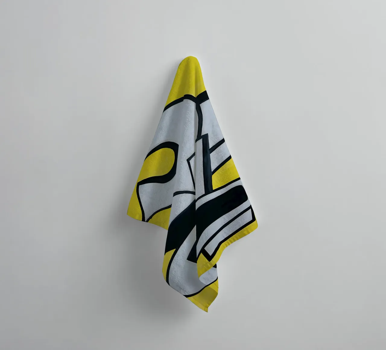 Fernand Léger Murale giallo, forme astratte in grassetto, centro storico asciugamano da bagno da NorwesClub