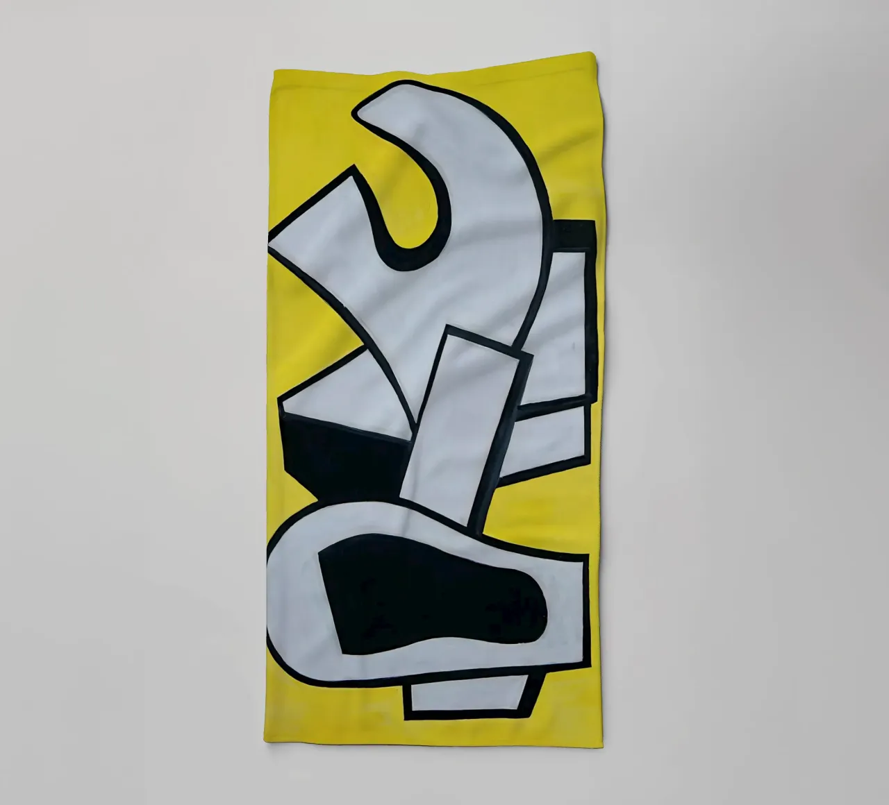 Fernand Léger Murale giallo, forme astratte in grassetto, centro storico asciugamano da bagno da NorwesClub