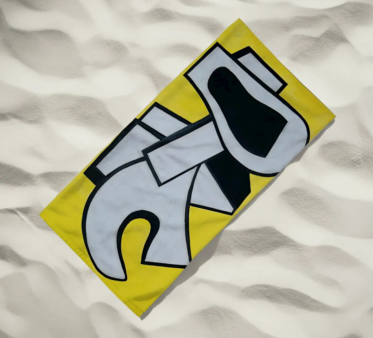Fernand Léger Murale giallo, forme astratte in grassetto, centro storico telo mare da NorwesClub