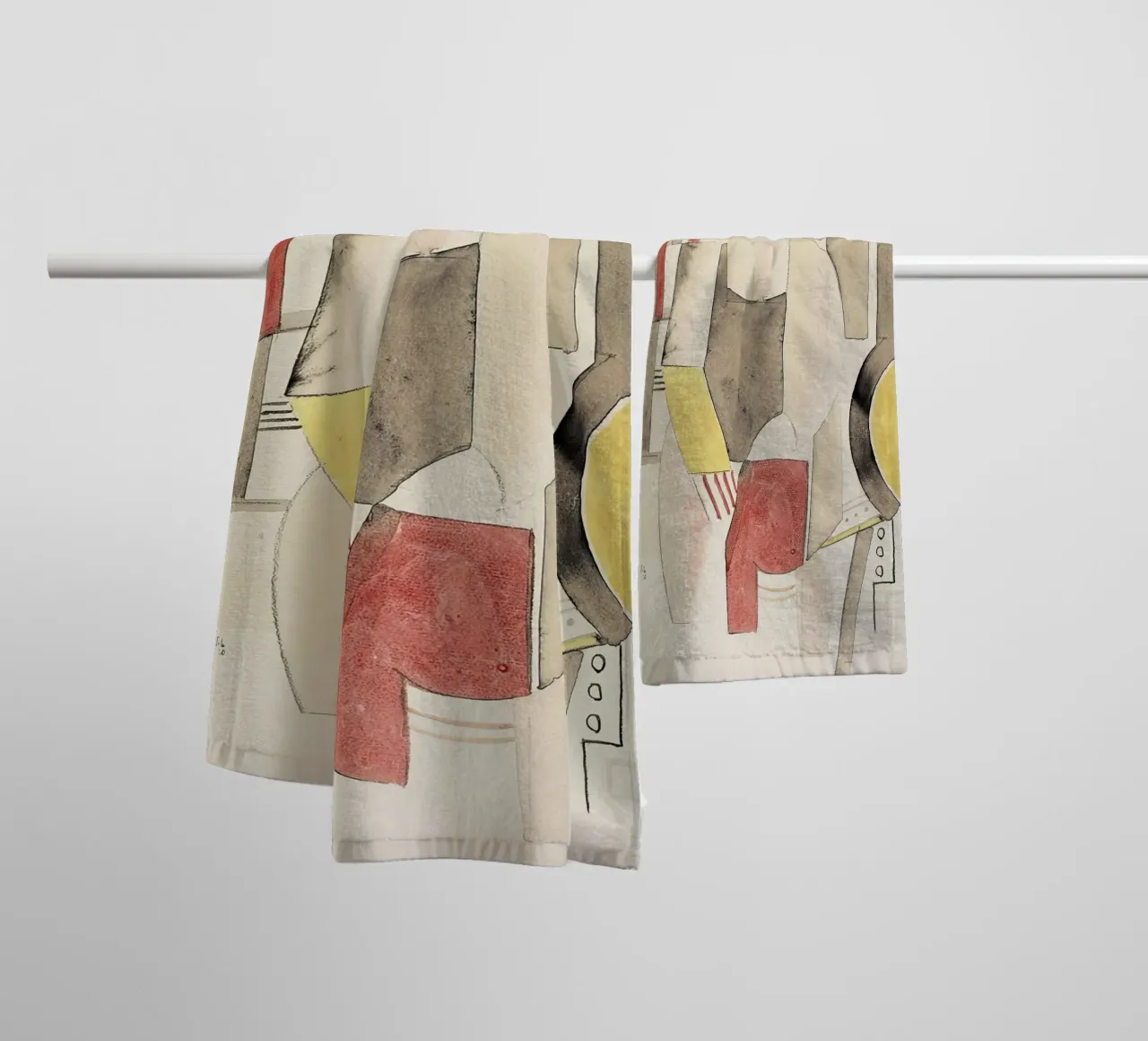 Fernand Léger Interior Figure, Cubist Sketch, Abstract Perso towel by NorwesClub