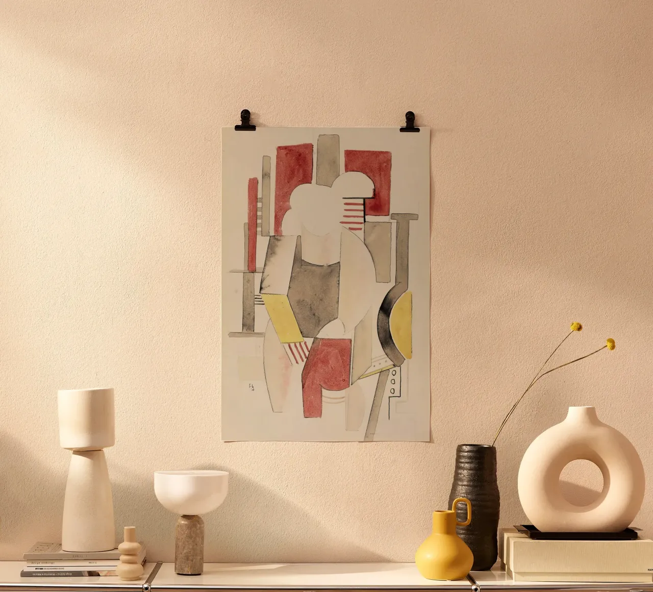 Fernand Léger Interieur Figur, kubistische Skizze, abstrakte Perso Hahnemühle von NorwesClub