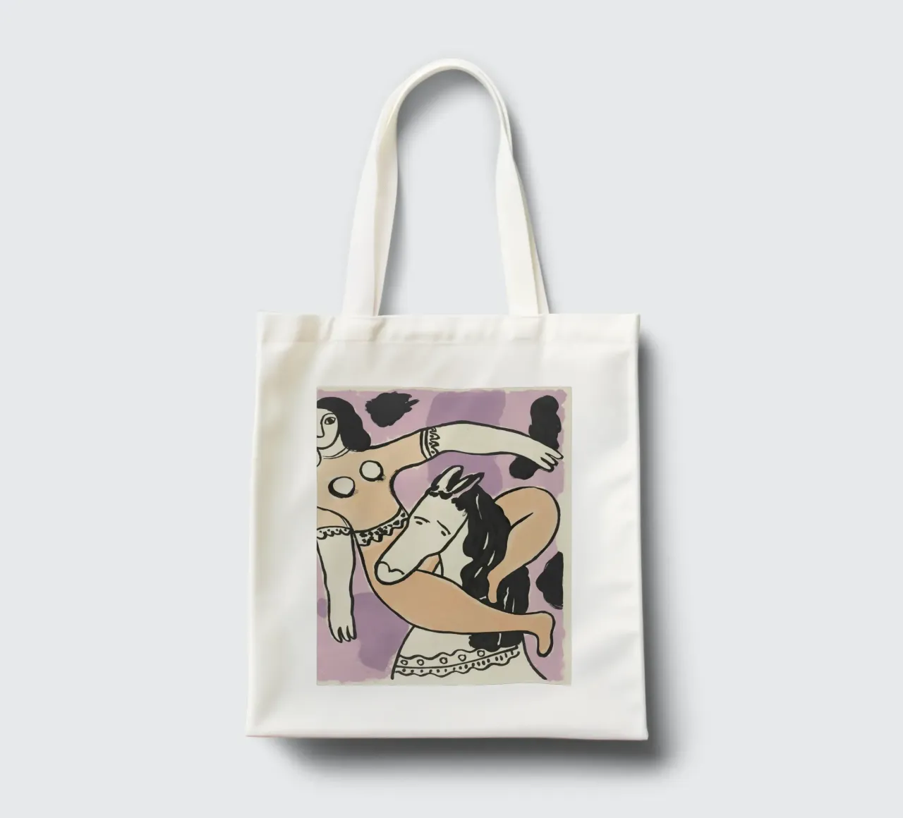 Astrazione circense di Fernand Léger: Donna e cavallo, Arte moderna borsa in juta da NorwesClub