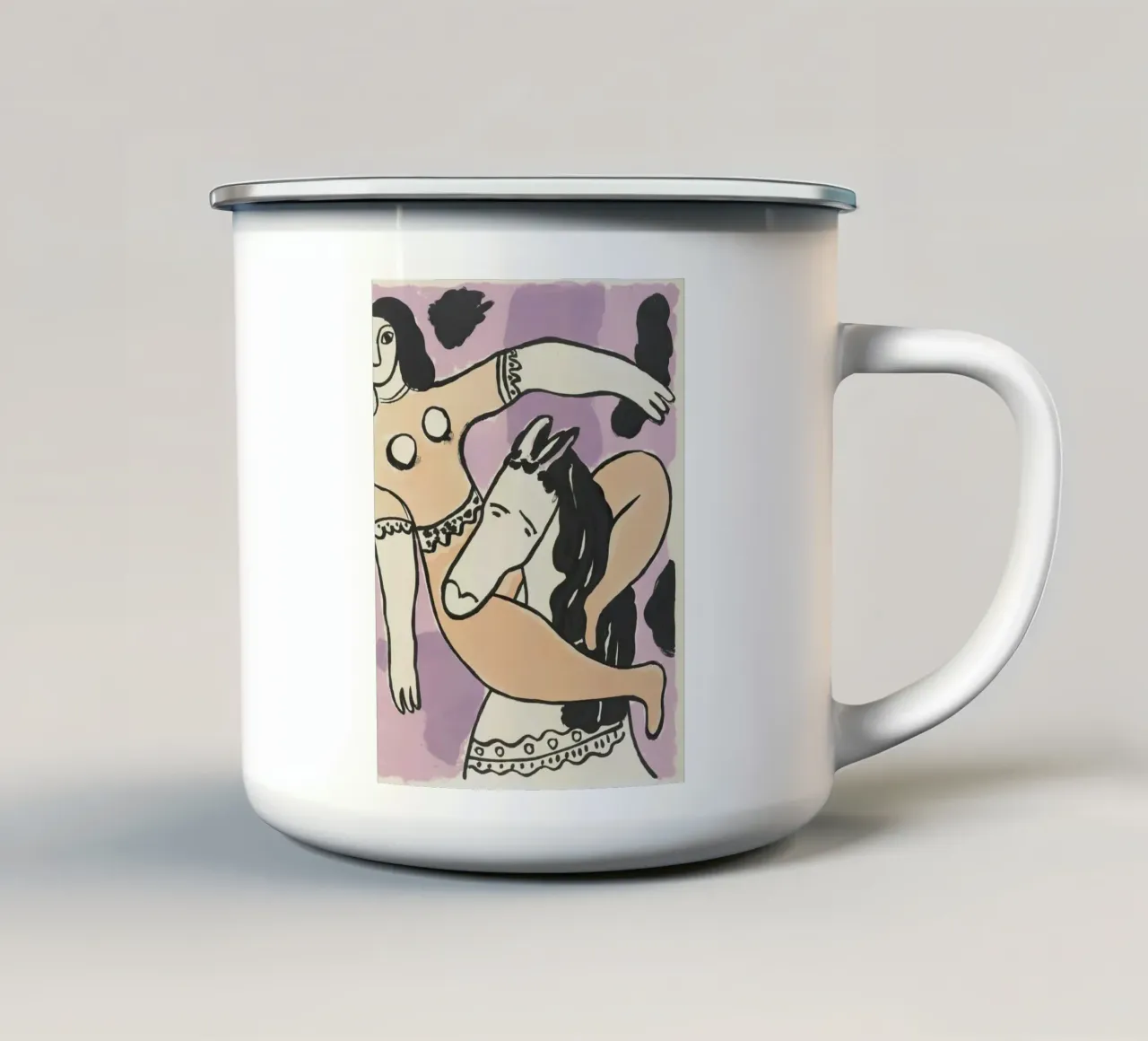 Fernand Léger Zirkus Abstraktion: Frau & Pferd, Moderne Kunst Emaille Tasse von NorwesClub