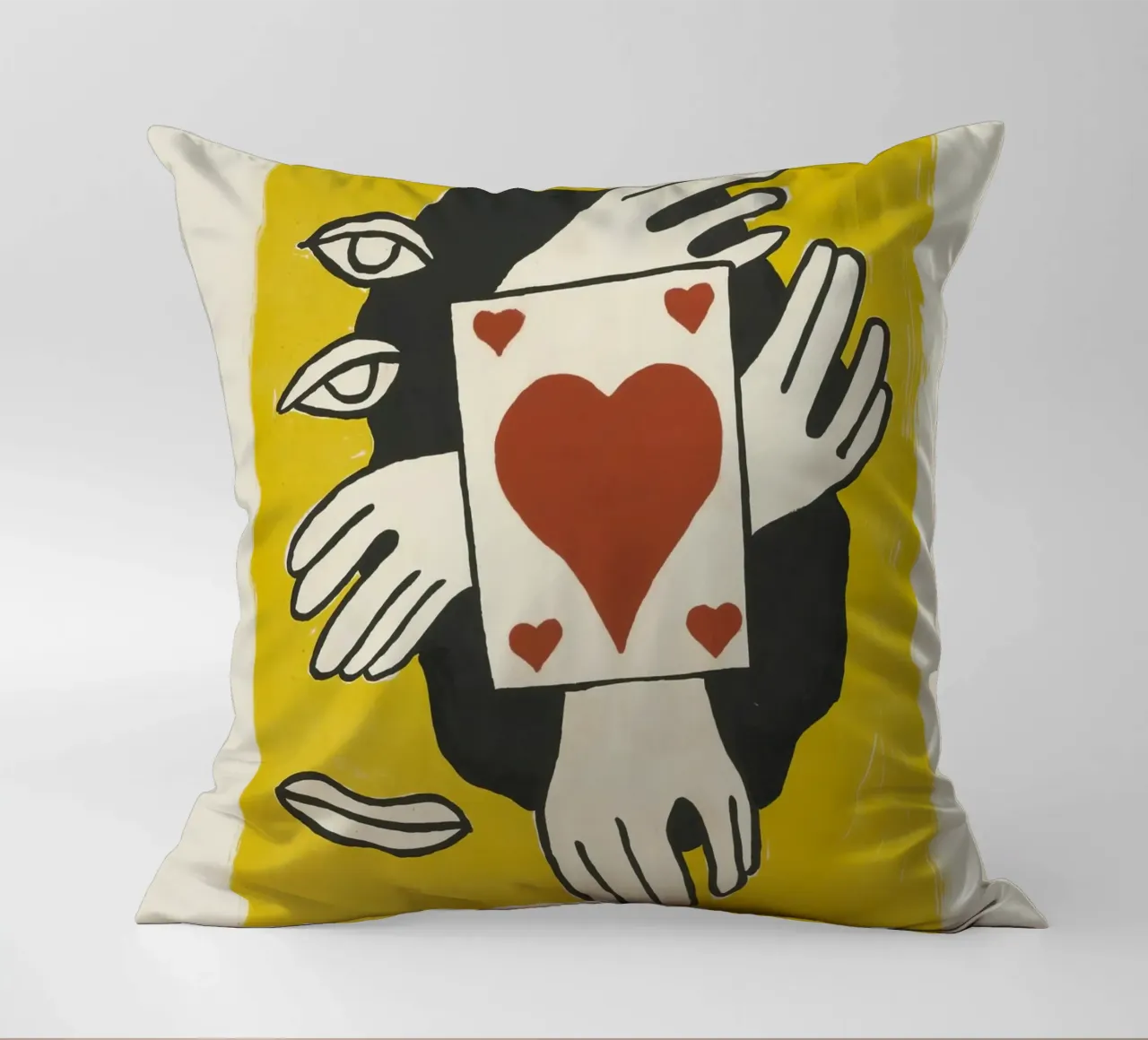 Fernand Léger Circus: Card Trick & Cubist Eyes, Modern Print decorative cushion by NorwesClub