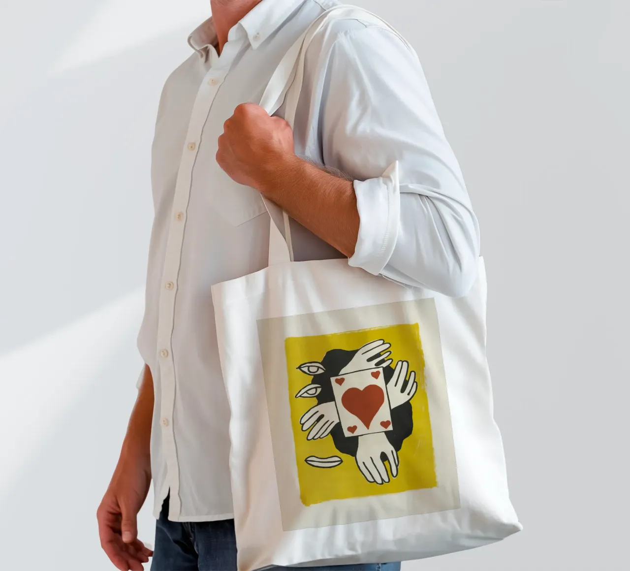 Fernand Léger Circus: Kaarttruc & kubistische ogen, moderne print jute draagtas van NorwesClub