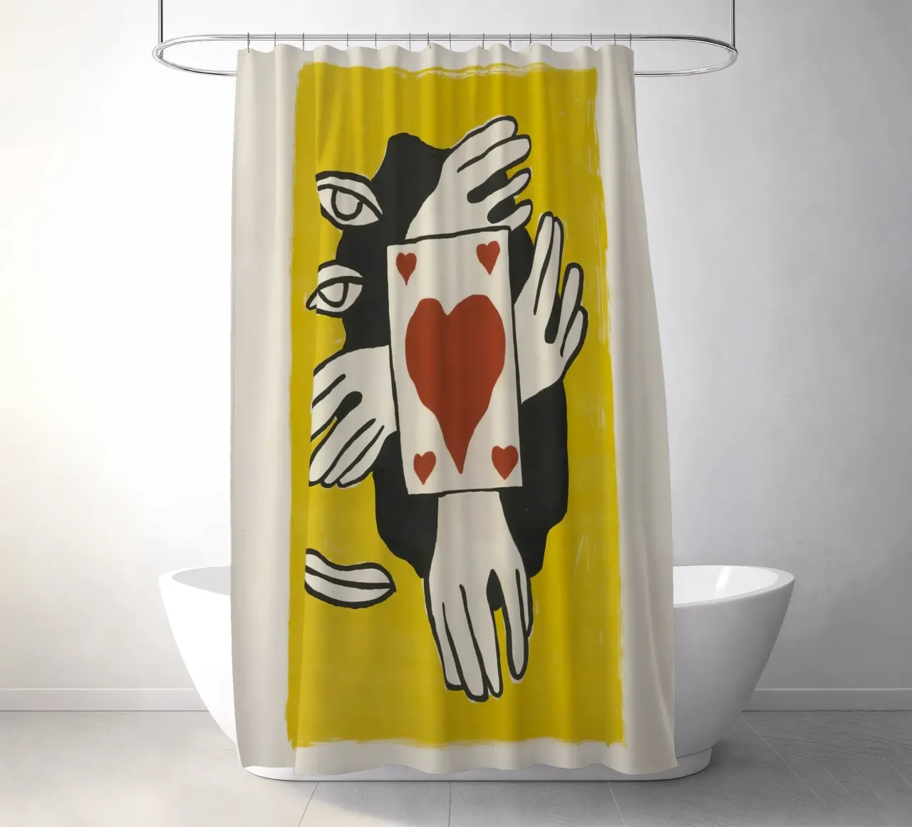 Fernand Léger Circus: Kaarttruc & kubistische ogen, moderne print douchegordijn van NorwesClub