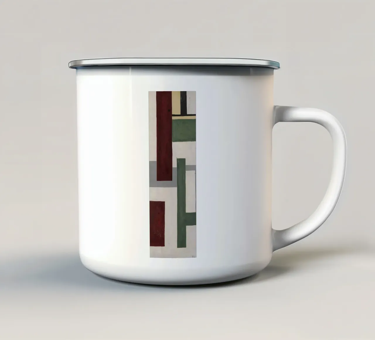 Fernand Léger: Geometric Mural Study, Cubist Abstract Print enamel mug by NorwesClub