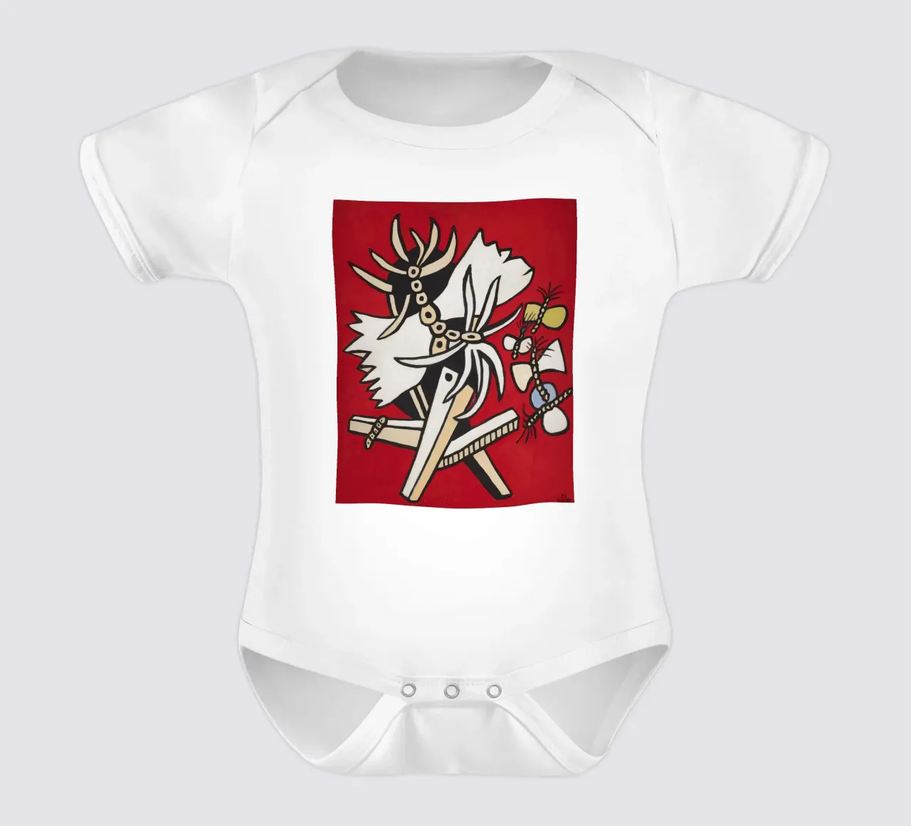 Fernand Léger: Butterflies & Insect, Abstract Nature Pop Art Kurzarm Babybody von NorwesClub