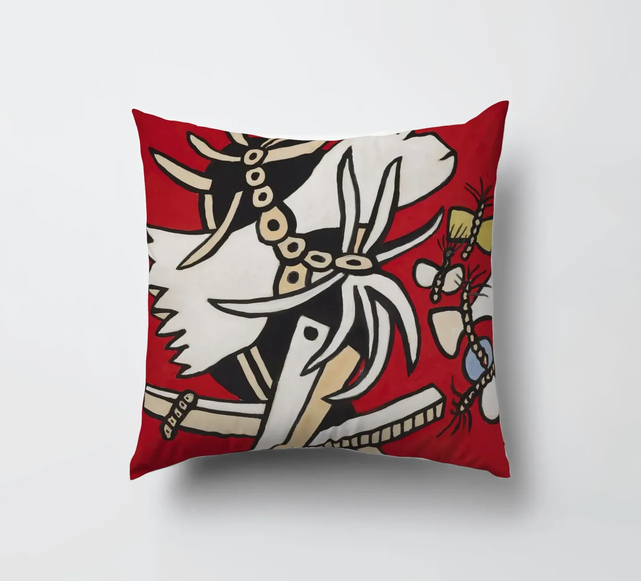 Fernand Léger: Butterflies & Insect, Abstract Nature Pop Art decorative cushion by NorwesClub