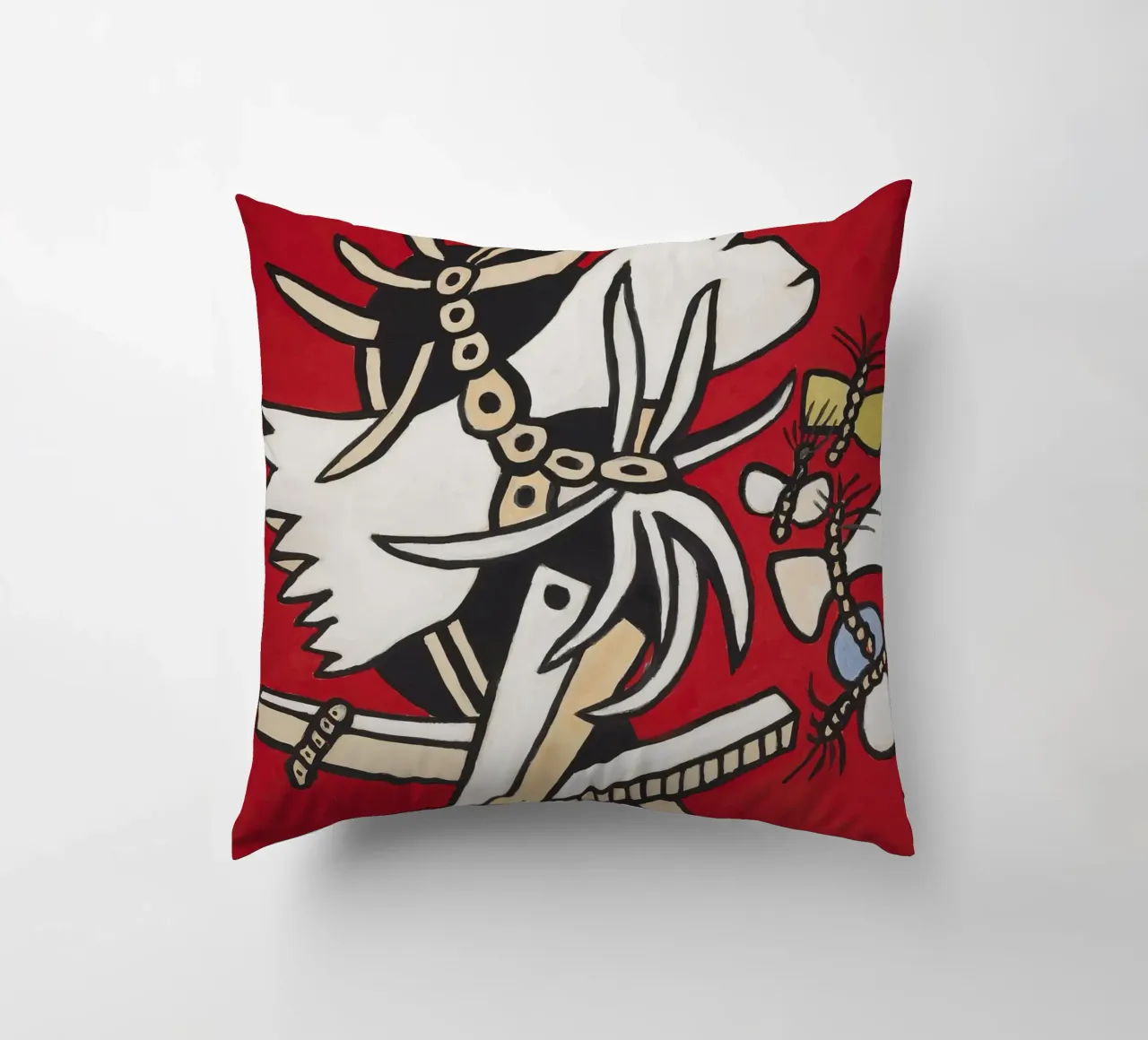 Fernand Léger: Butterflies & Insect, Abstract Nature Pop Art decorative cushion by NorwesClub