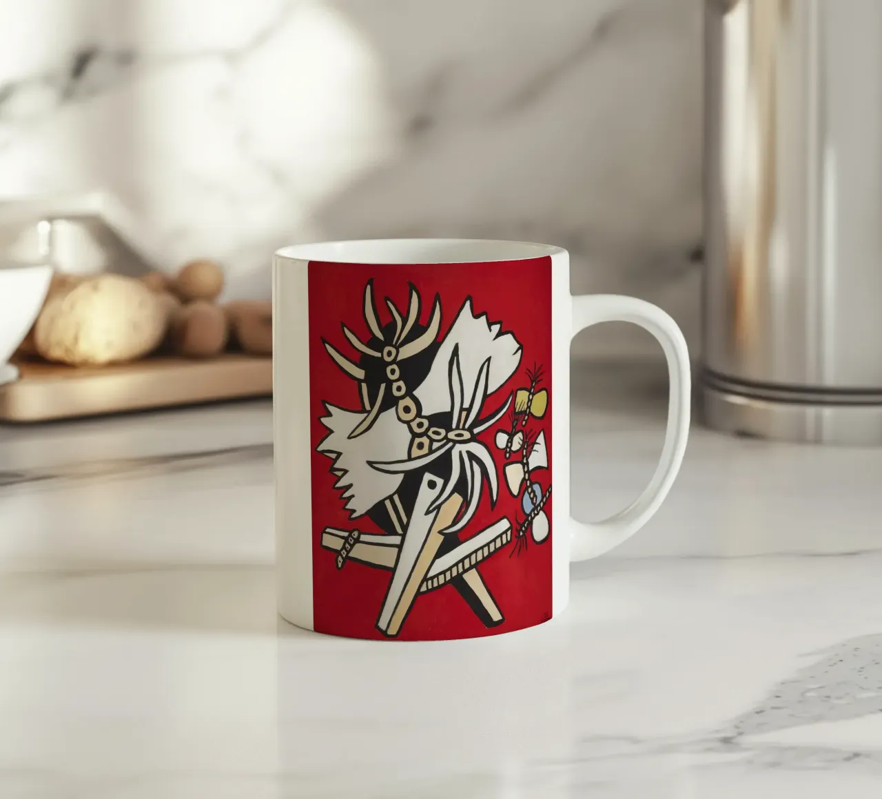 Fernand Léger: Vlinders en insecten, abstracte natuur pop-art keramische mok van NorwesClub
