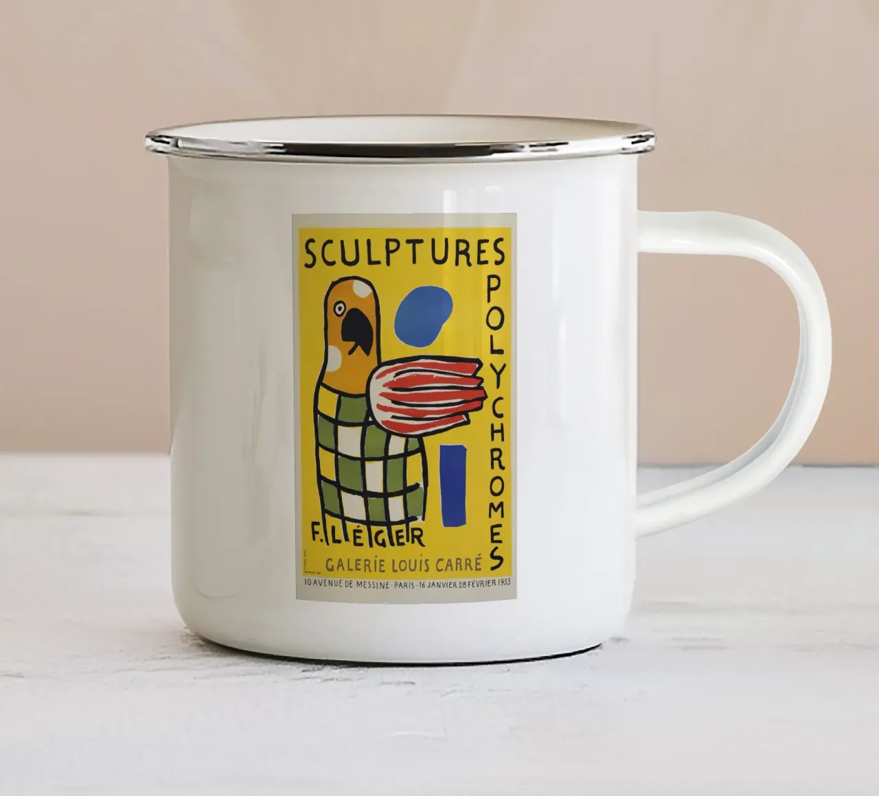 Fernand Léger: Manifesto della mostra Sculture policrome, Pop tazza in smalto da NorwesClub