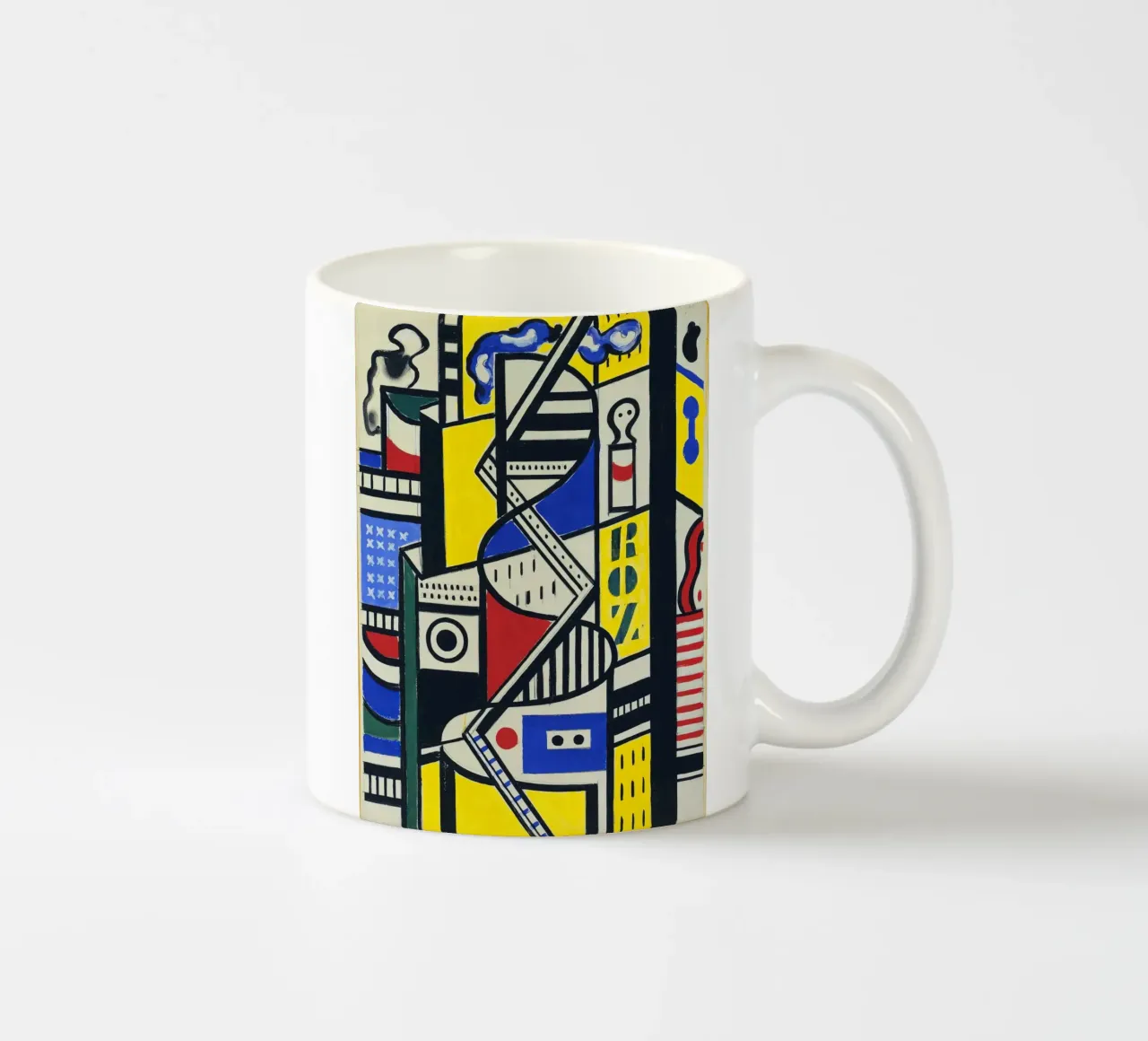 Fernand Léger: Studio murale cinematografico VI, Astrazione cubista tazza in ceramica da NorwesClub