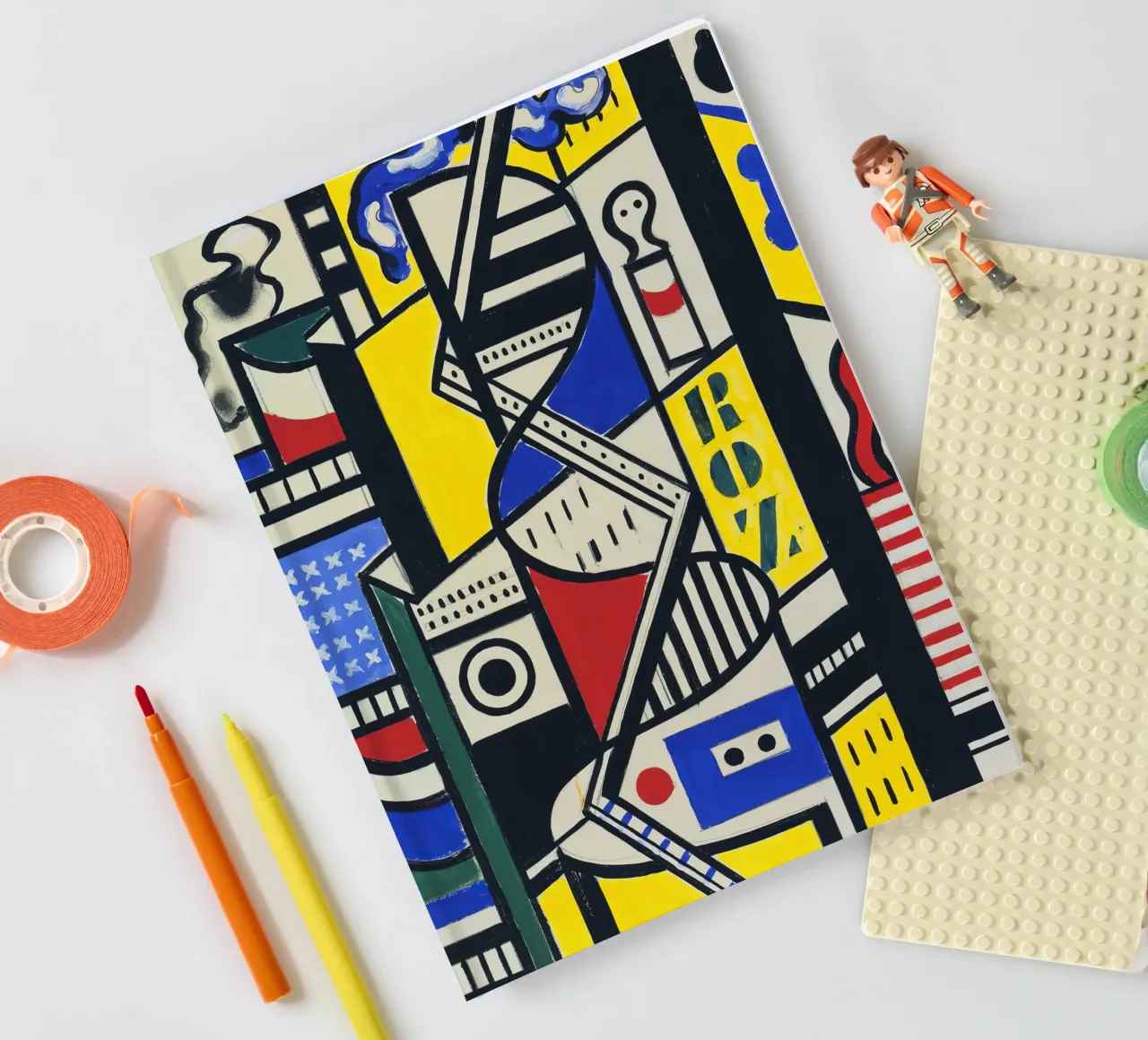 Fernand Léger: Cinematic Mural Study VI, Cubist Abstraction notebook by NorwesClub