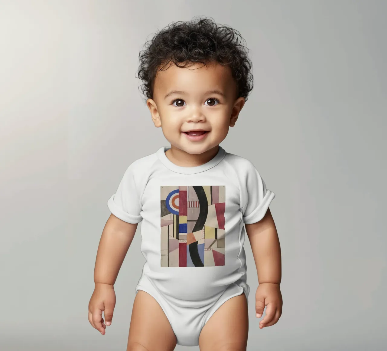 Fernand Léger: Study for The Disk, Cubist Abstract Masterpie short-sleeve baby romper by NorwesClub