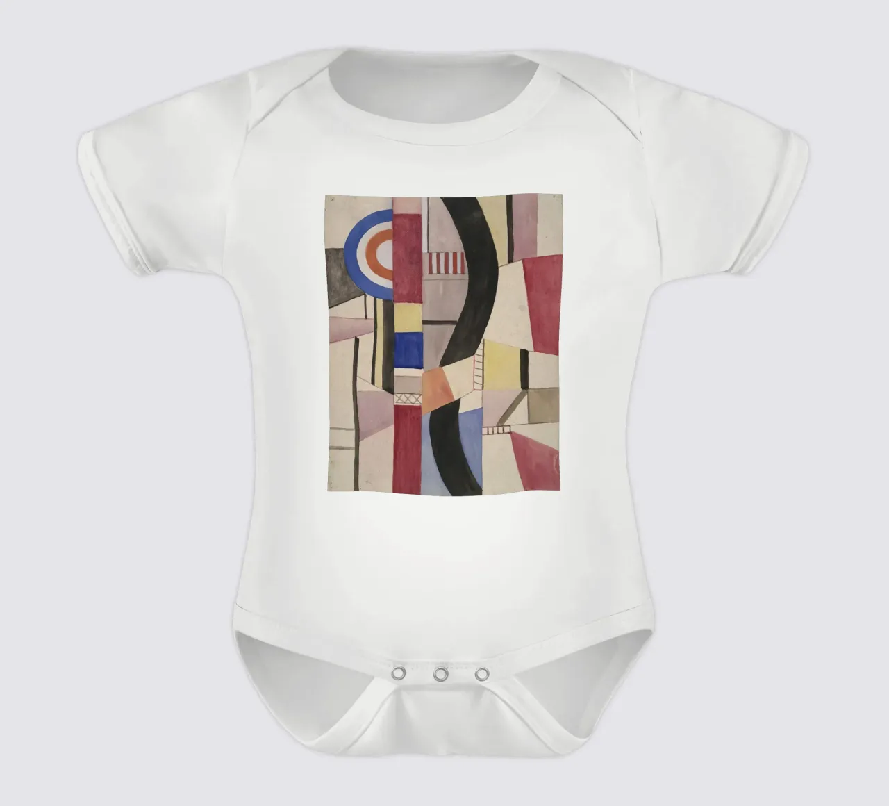 Fernand Léger: Study for The Disk, Cubist Abstract Masterpie short-sleeve baby romper by NorwesClub