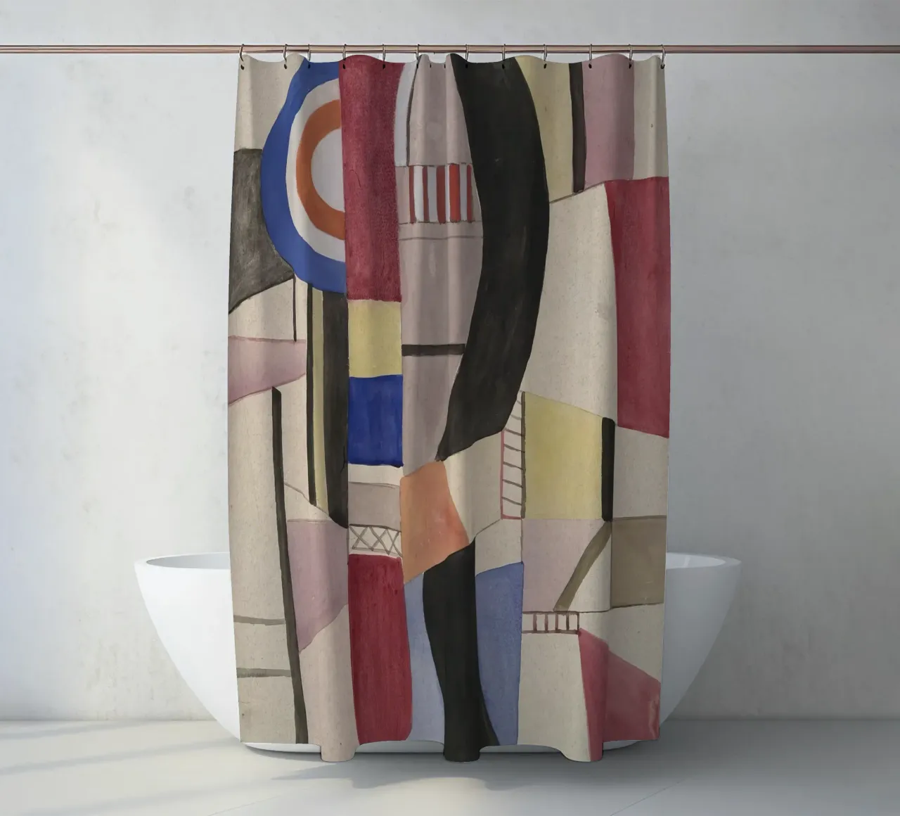 Fernand Léger: Study for The Disk, Cubist Abstract Masterpie shower curtain by NorwesClub