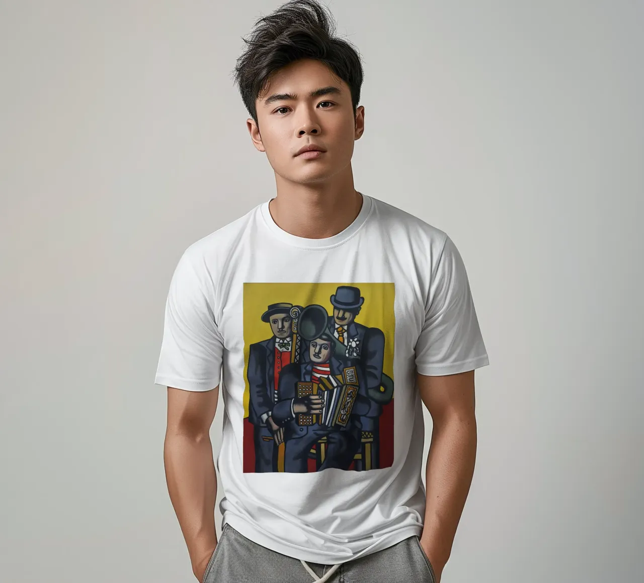 Fernand Léger: The Three Musicians, Cubist Figurative Master t-shirt by NorwesClub
