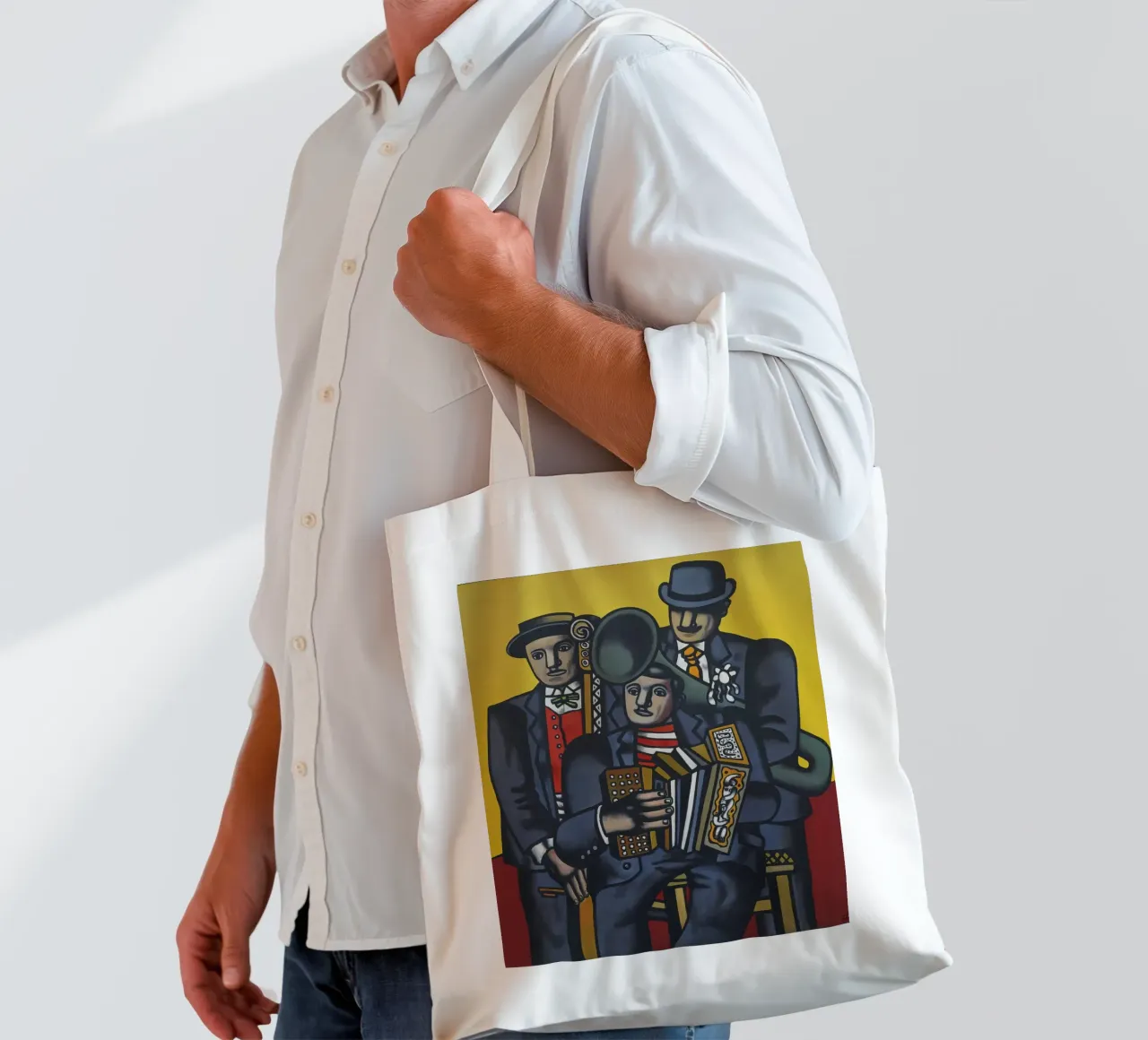 Fernand Léger: The Three Musicians, Cubist Figurative Master tote bag by NorwesClub