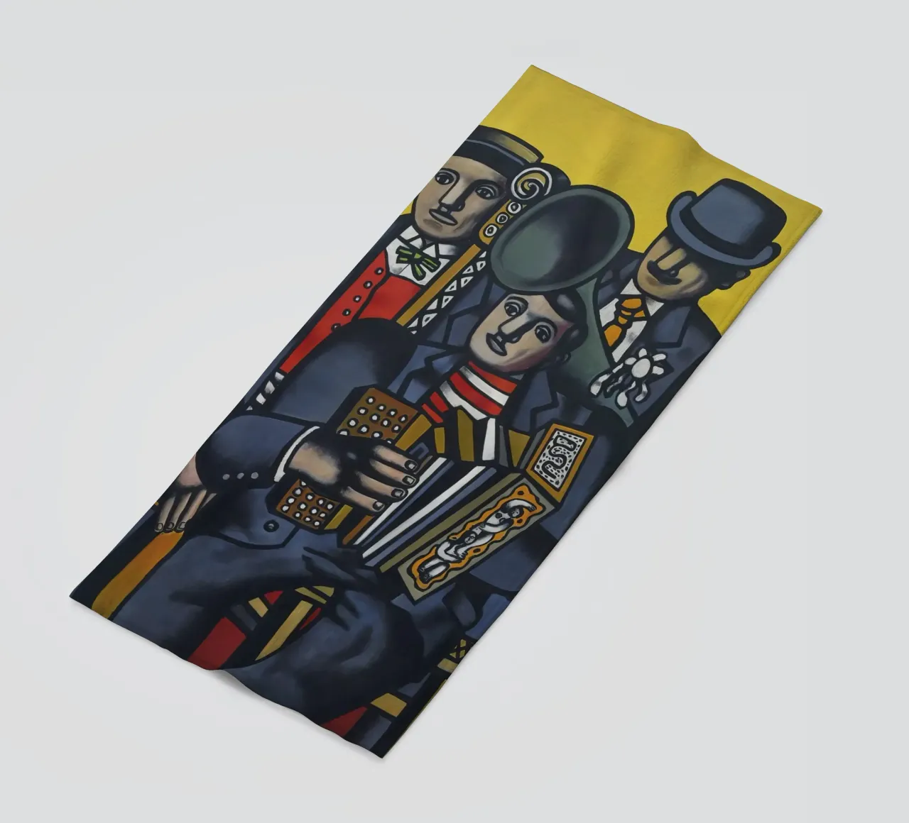 Fernand Léger: The Three Musicians, Cubist Figurative Master beach towel by NorwesClub