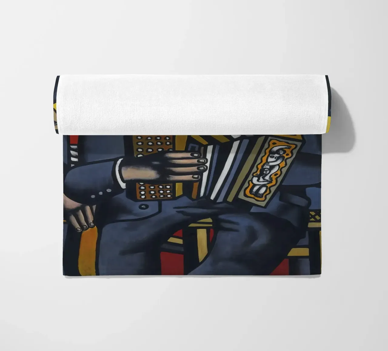 Fernand Léger: The Three Musicians, Cubist Figurative Master beach towel by NorwesClub