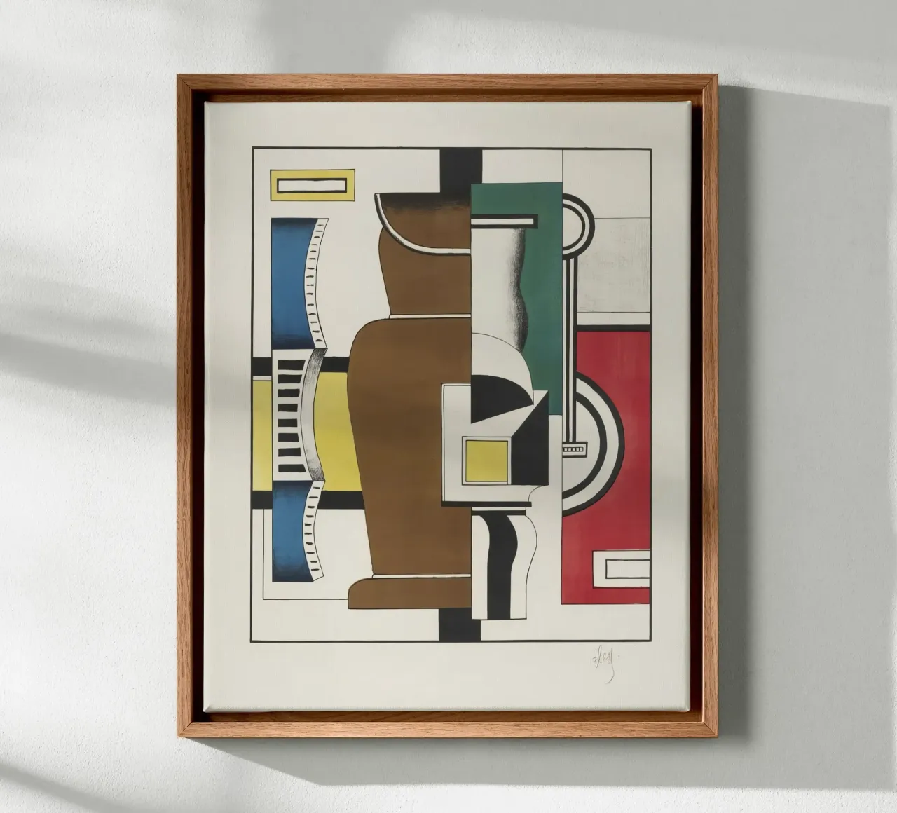 Fernand Léger: The Vase, Purist Still Life Abstraction canvas with Floater frame by NorwesClub