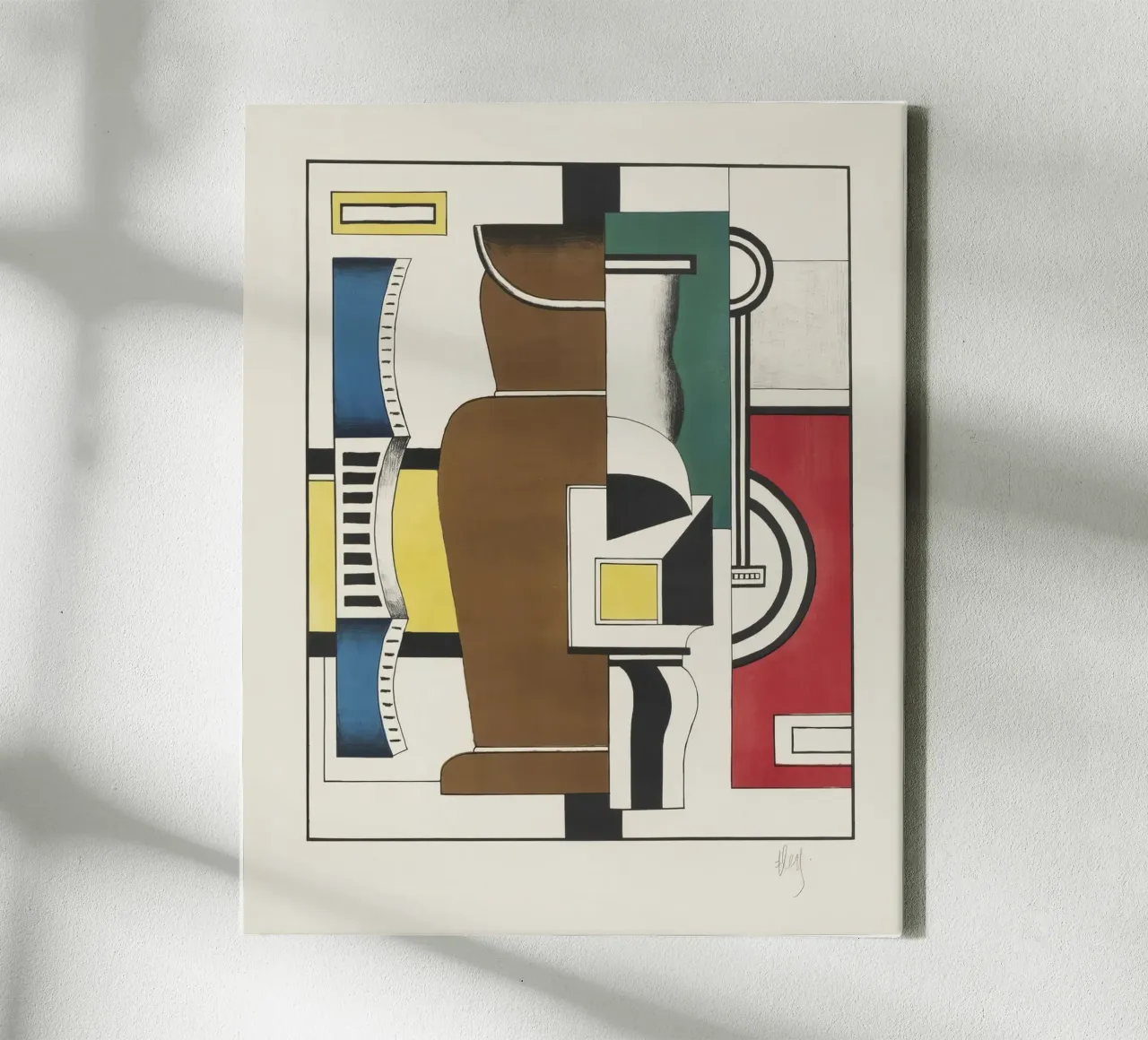 Fernand Léger: The Vase, Purist Still Life Abstraction canvas with Floater frame by NorwesClub
