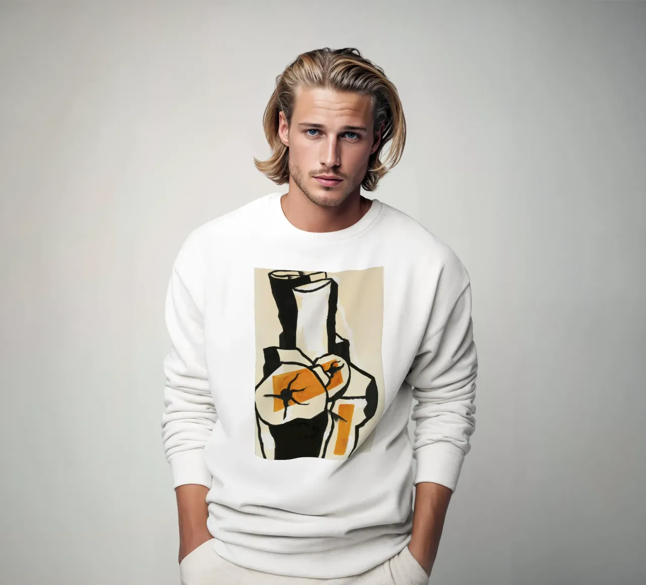 Fernand Léger - Trunks of trees, Modernist Art Print, Bold & White sweatshirt by NorwesClub