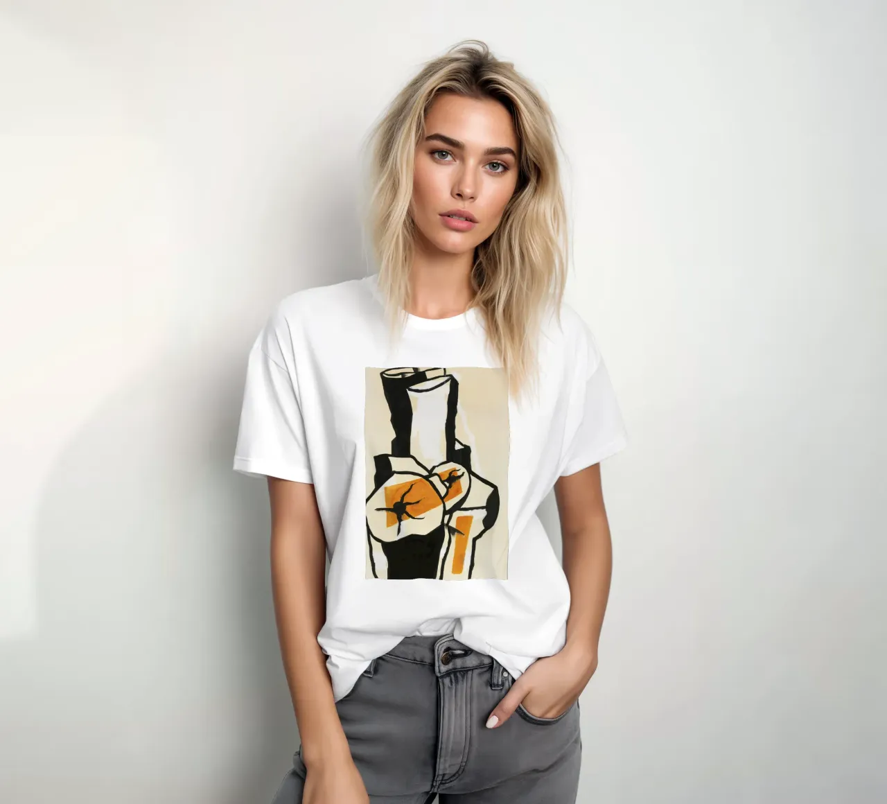 Fernand Léger - Trunks of trees, Modernist Art Print, Bold & White t-shirt by NorwesClub