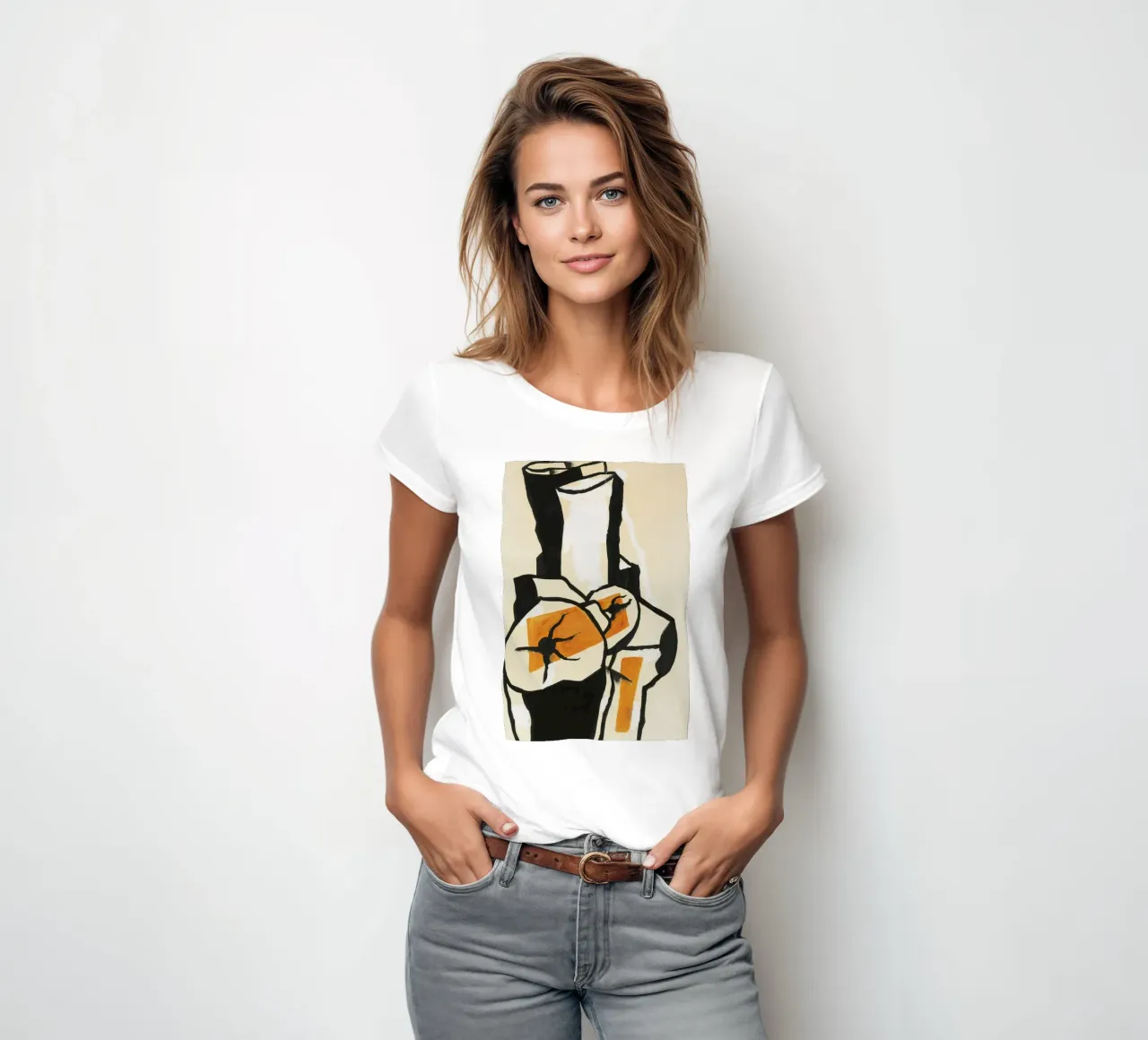 Fernand Léger - Trunks of trees, Modernist Art Print, Bold & White women's fitted t-shirt by NorwesClub