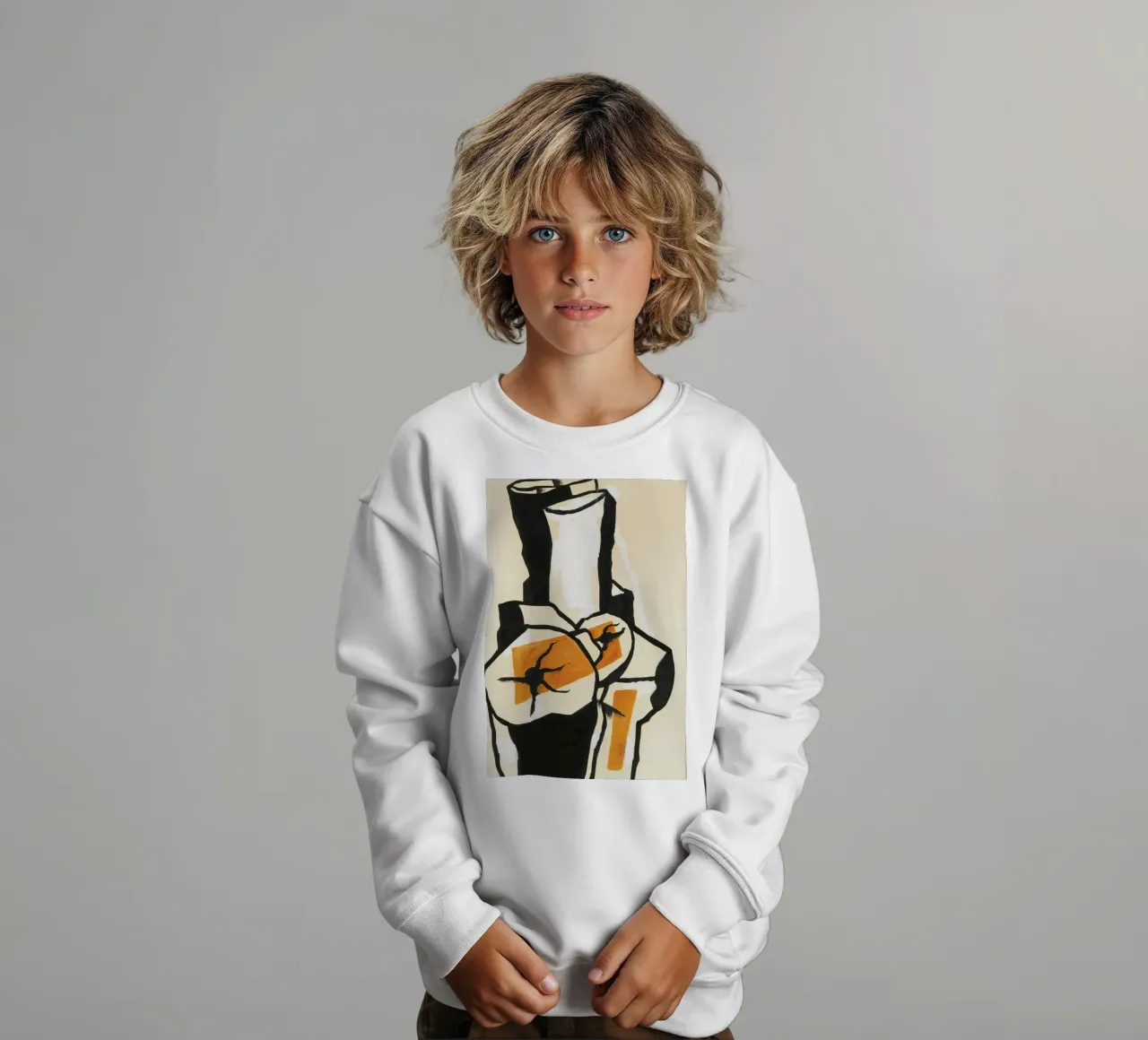 Fernand Léger - Trunks of trees, Modernist Art Print, Bold & White kids sweatshirt by NorwesClub