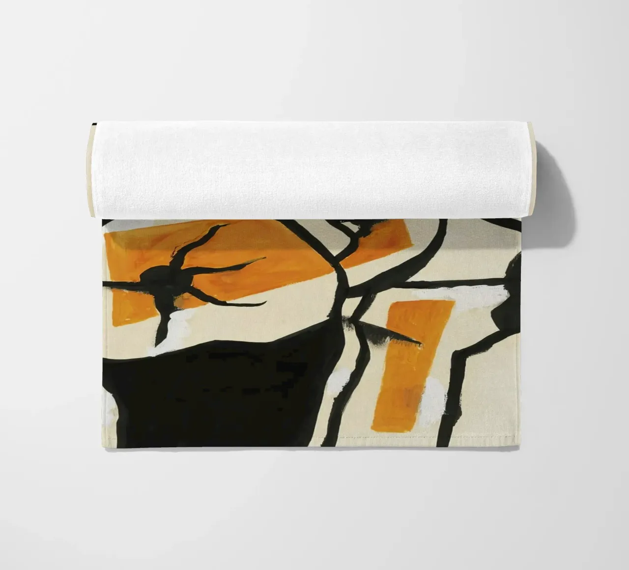 Fernand Léger - Trunks of trees, Modernist Art Print, Bold & White beach towel by NorwesClub