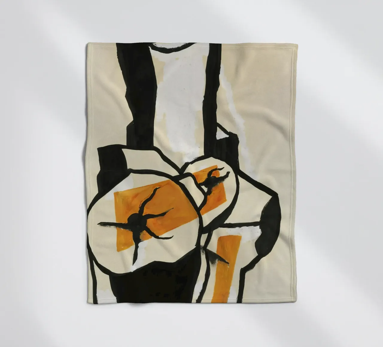 Fernand Léger - Trunks of trees, Modernist Art Print, Bold & White fleece blanket by NorwesClub