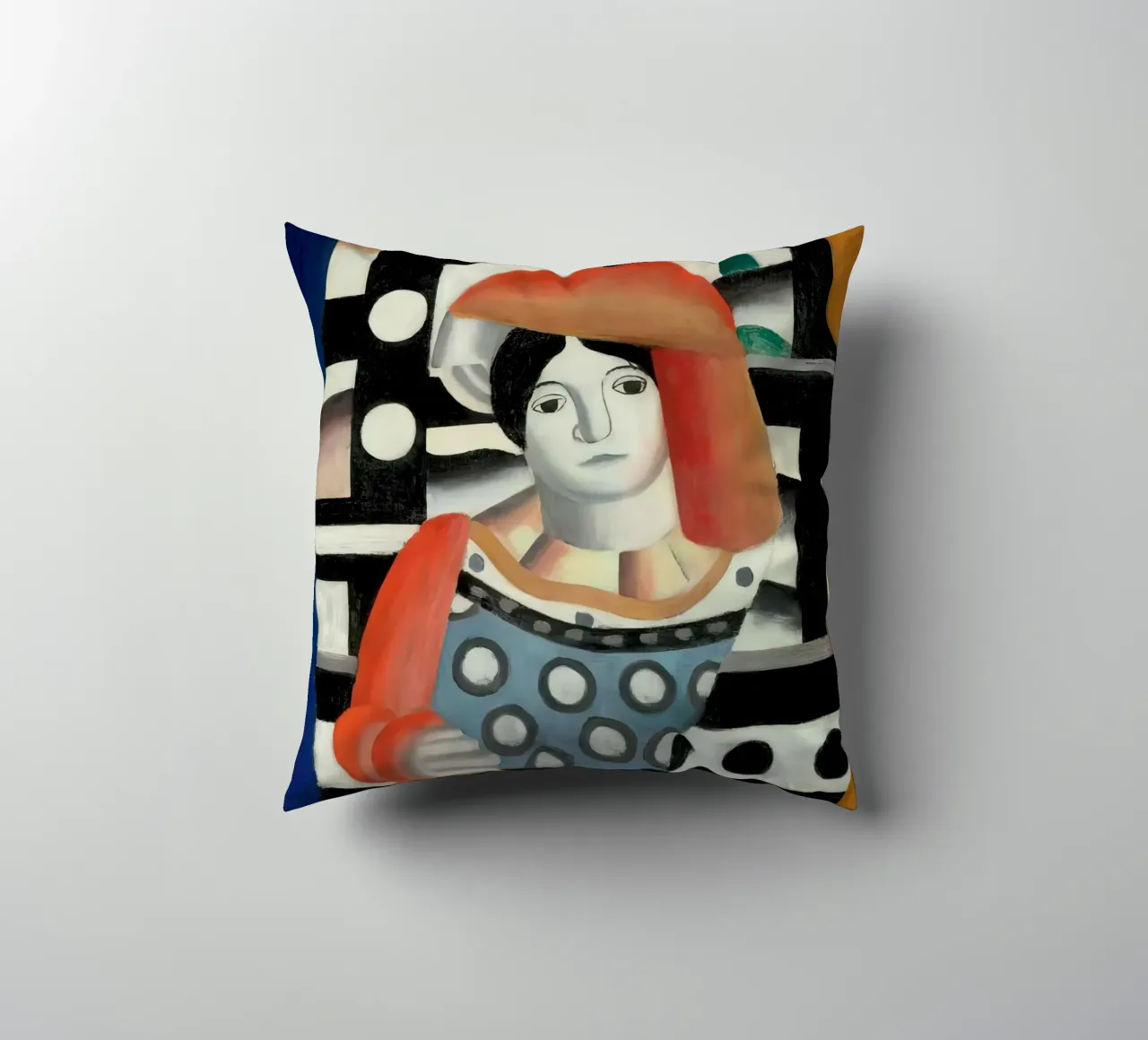 Fernand Léger - Woman Before Landscape, Cubist Portrait Art decorative cushion by NorwesClub