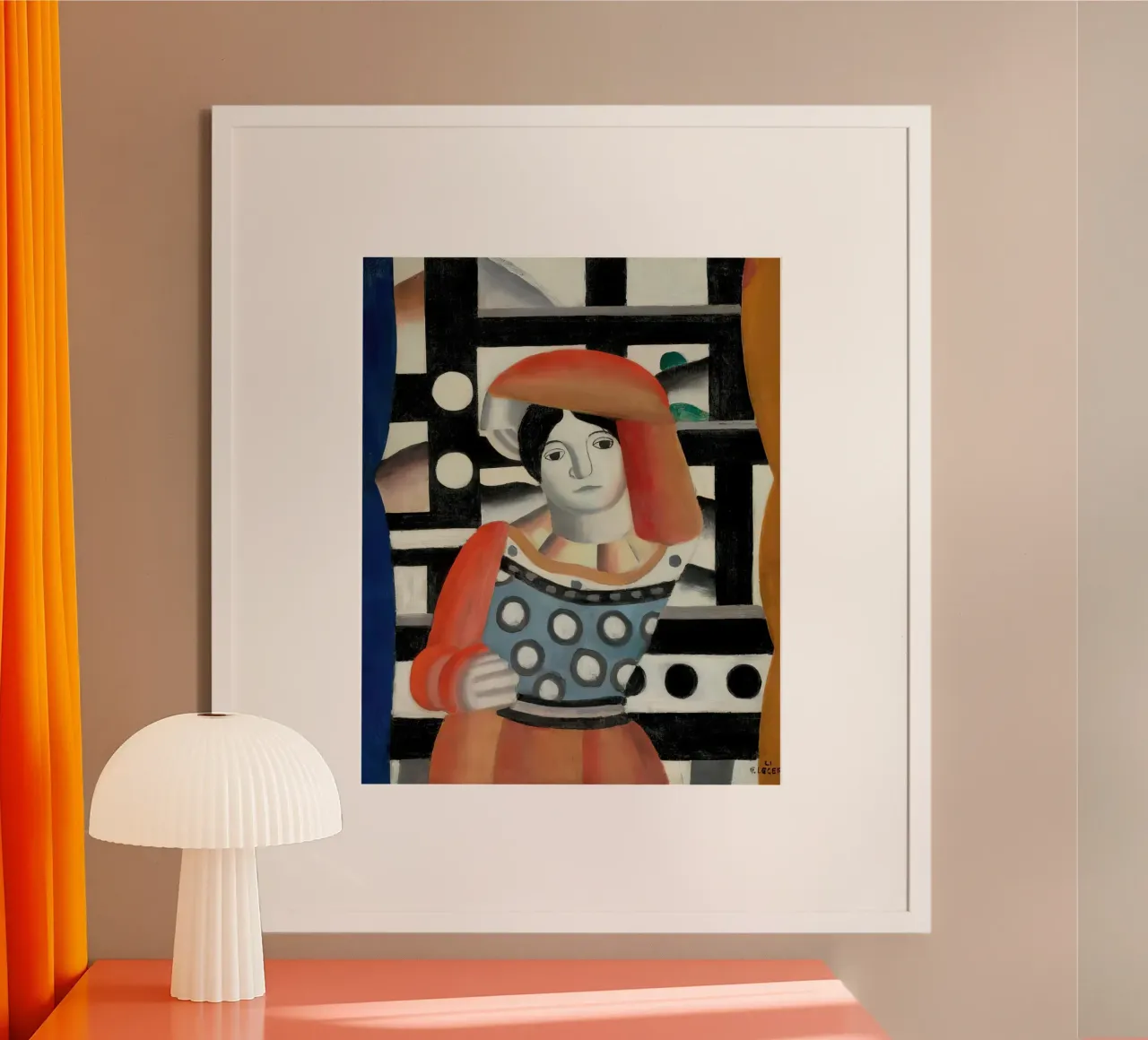 Fernand Léger - Femme avant le paysage, portrait cubiste poster avec cadre en aluminium de NorwesClub