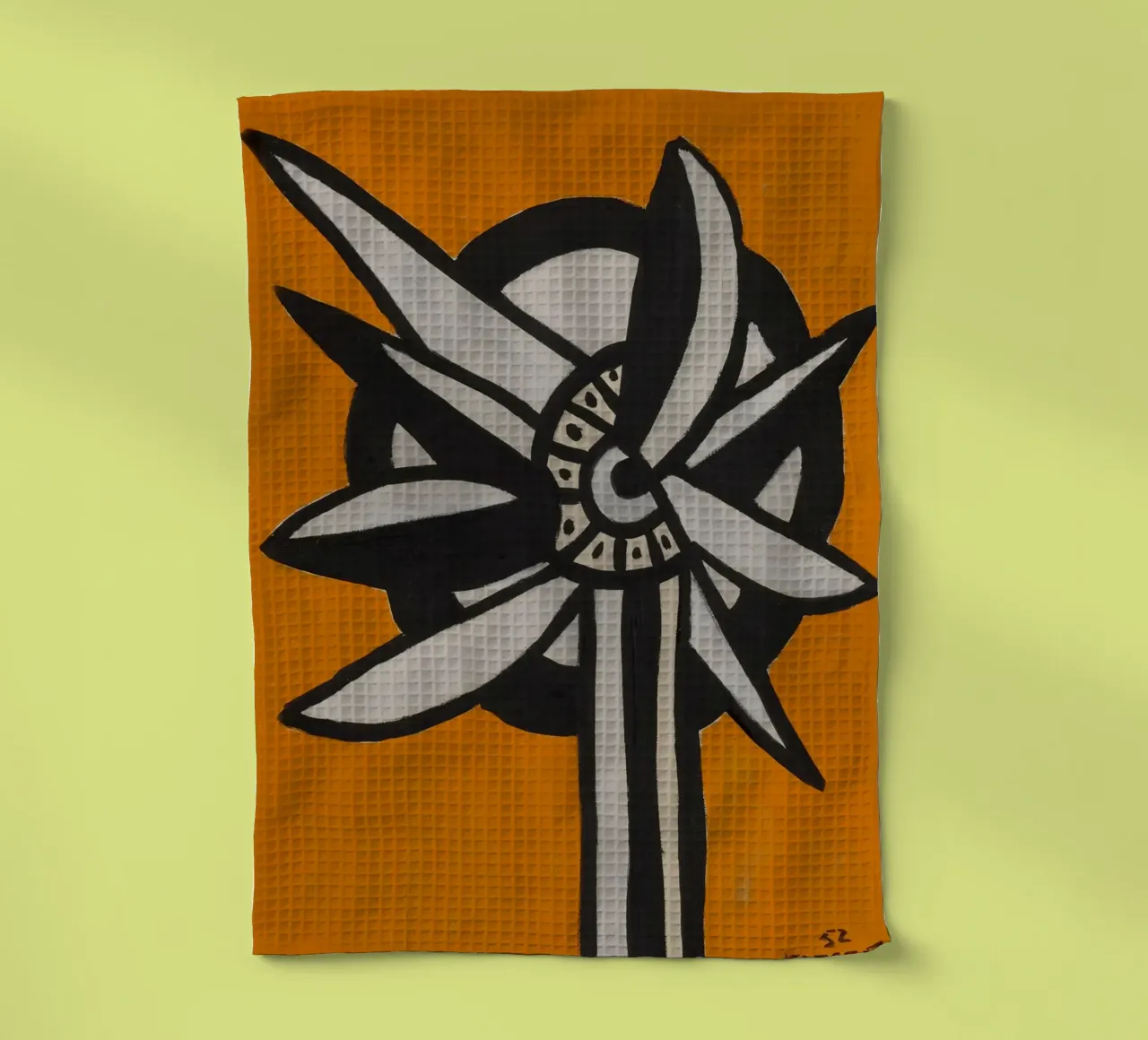 Fernand Léger - Fleur et roue, estampe d'art moderniste audacieuse torchon de NorwesClub