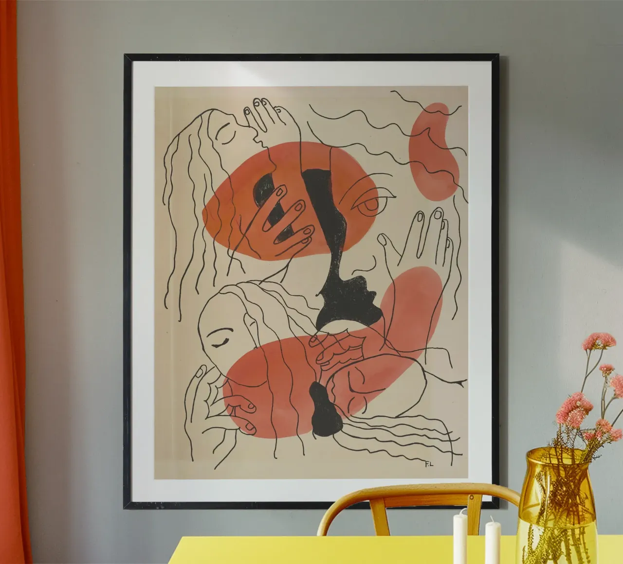 Fernand Léger Donna cubista con libro e fiori | Arte moderna poster da NorwesClub