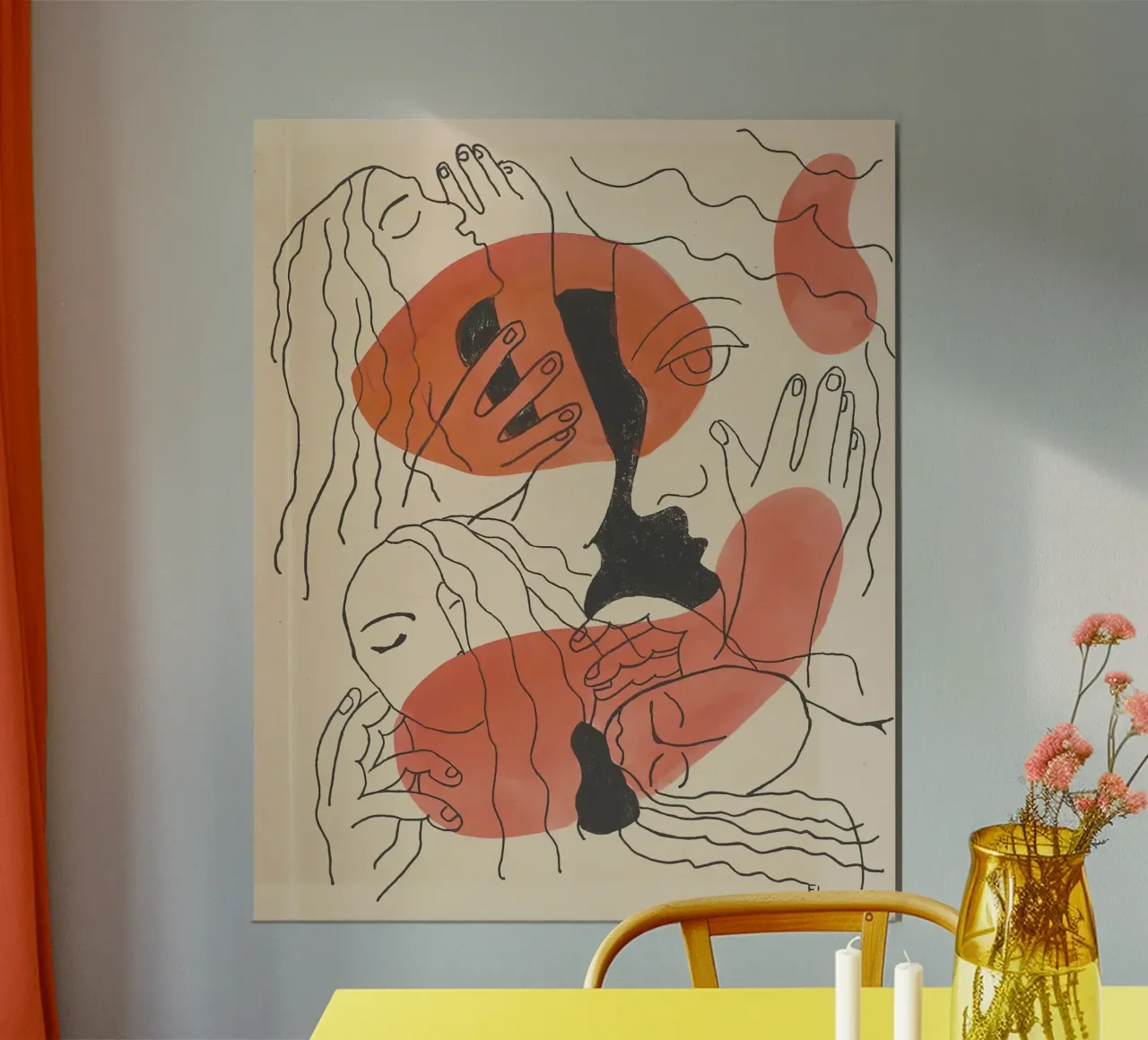 Fernand Léger Donna cubista con libro e fiori | Arte moderna poster da NorwesClub