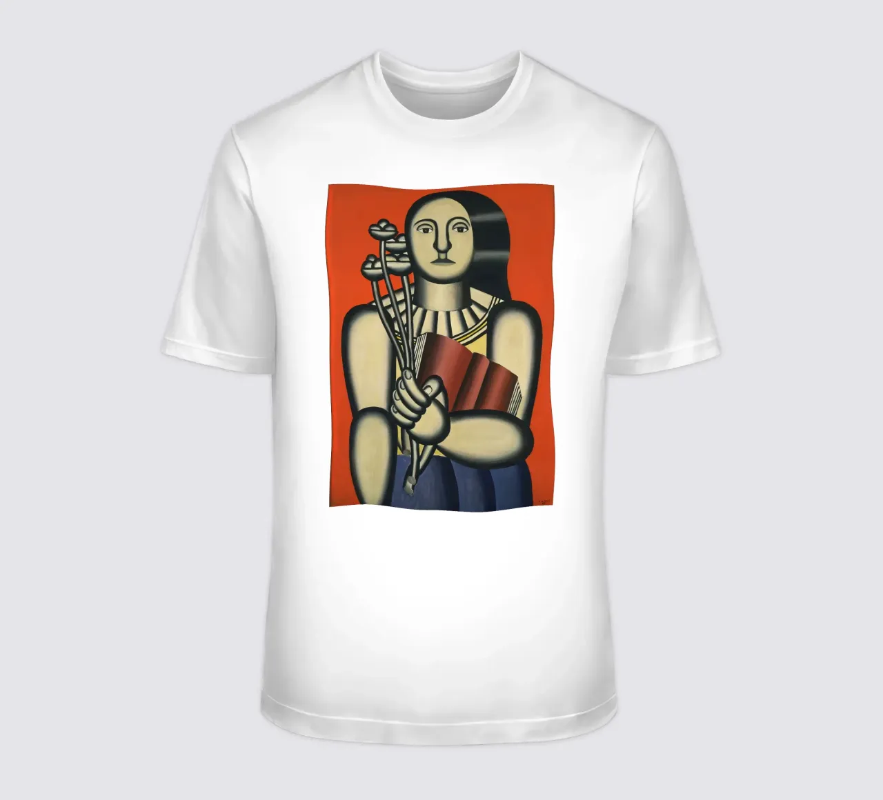 Fernand Léger Donna cubista con libro e fiori | Arte moderna t-shirt da NorwesClub
