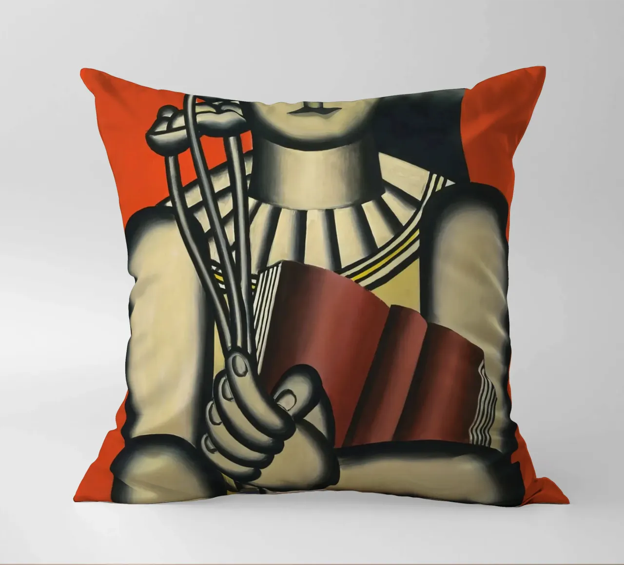 Fernand Léger Donna cubista con libro e fiori | Arte moderna cuscino da NorwesClub
