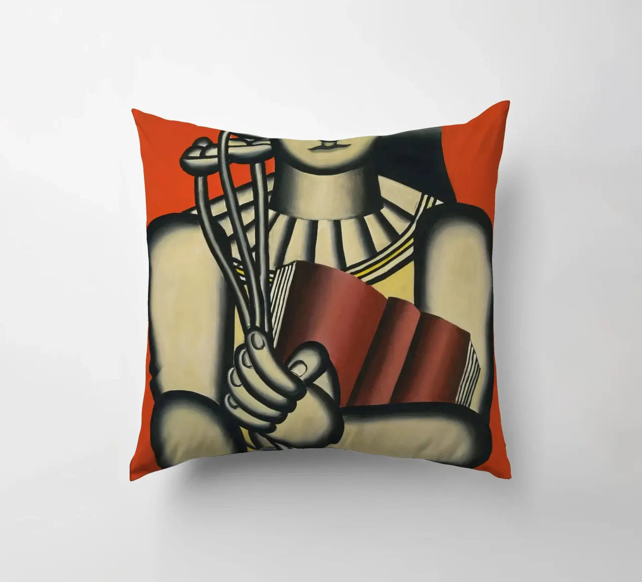 Fernand Léger Donna cubista con libro e fiori | Arte moderna cuscino da NorwesClub
