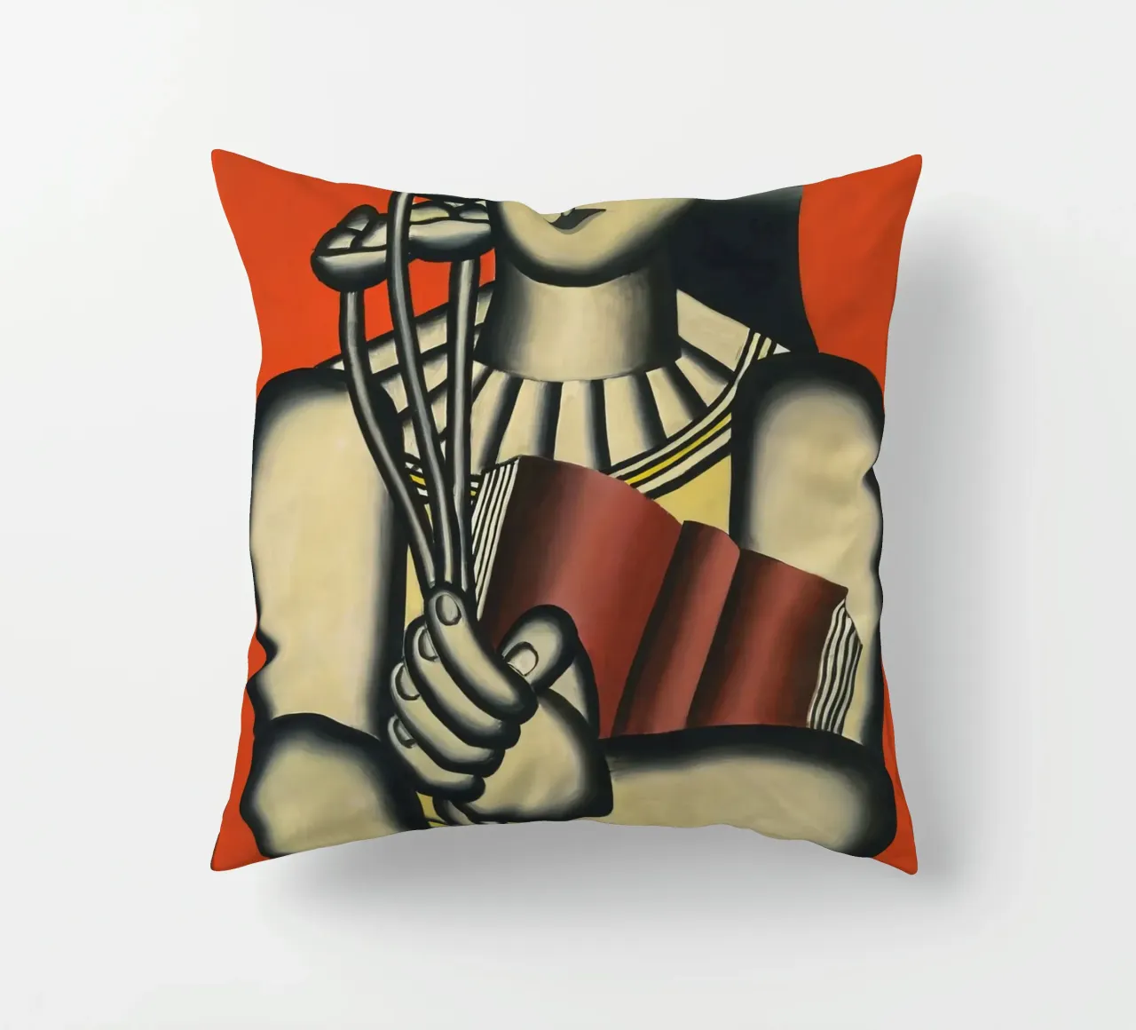 Fernand Léger Donna cubista con libro e fiori | Arte moderna cuscino da NorwesClub
