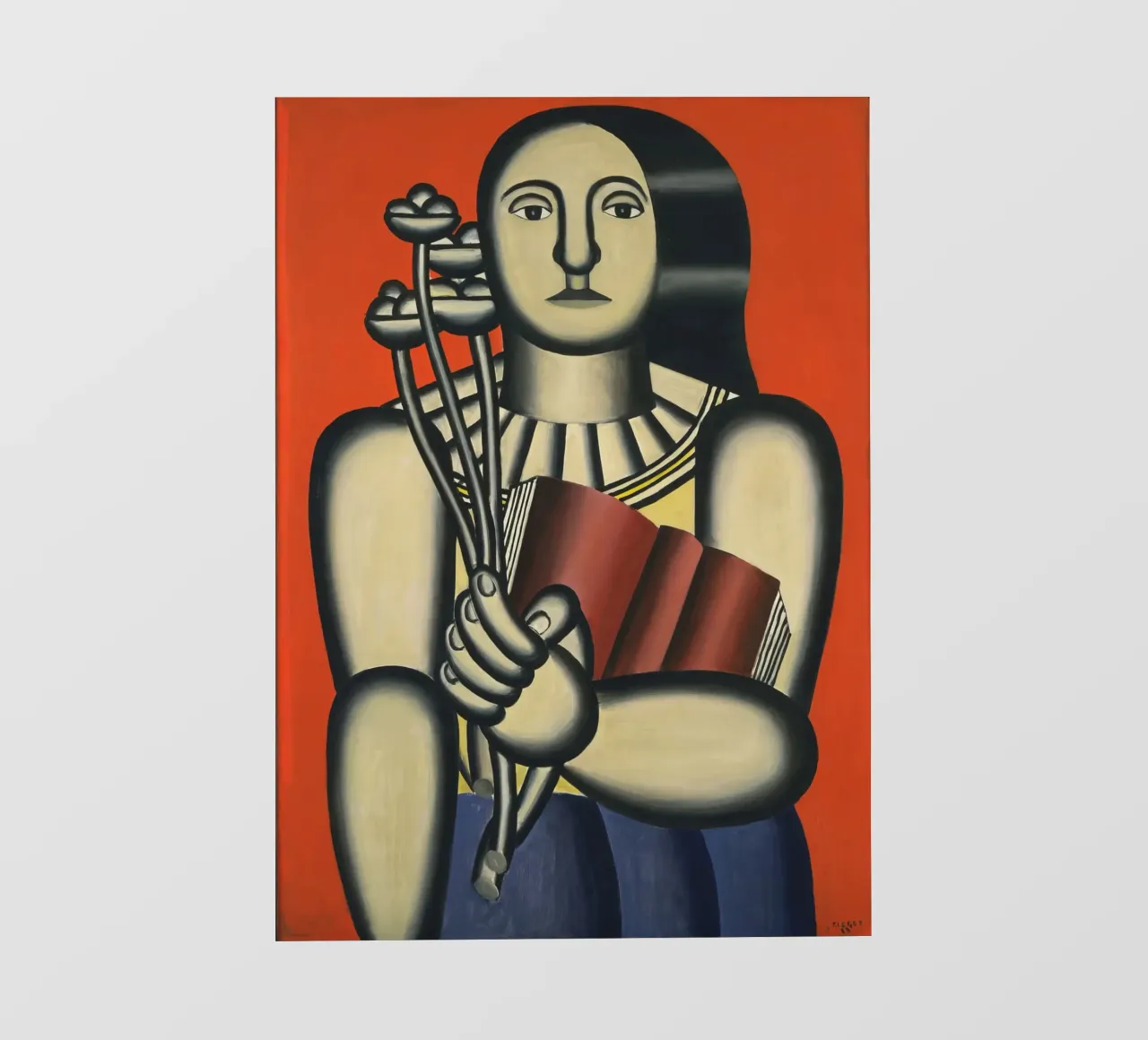 Fernand Léger Donna cubista con libro e fiori | Arte moderna pellicola backlit da NorwesClub
