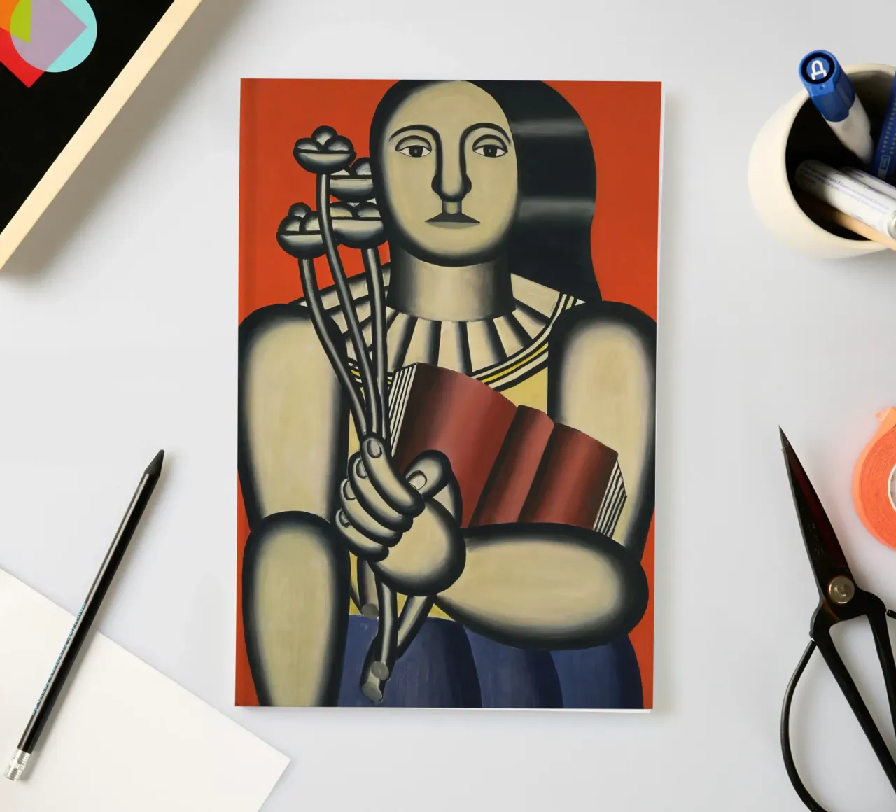 Fernand Léger Donna cubista con libro e fiori | Arte moderna diario da NorwesClub