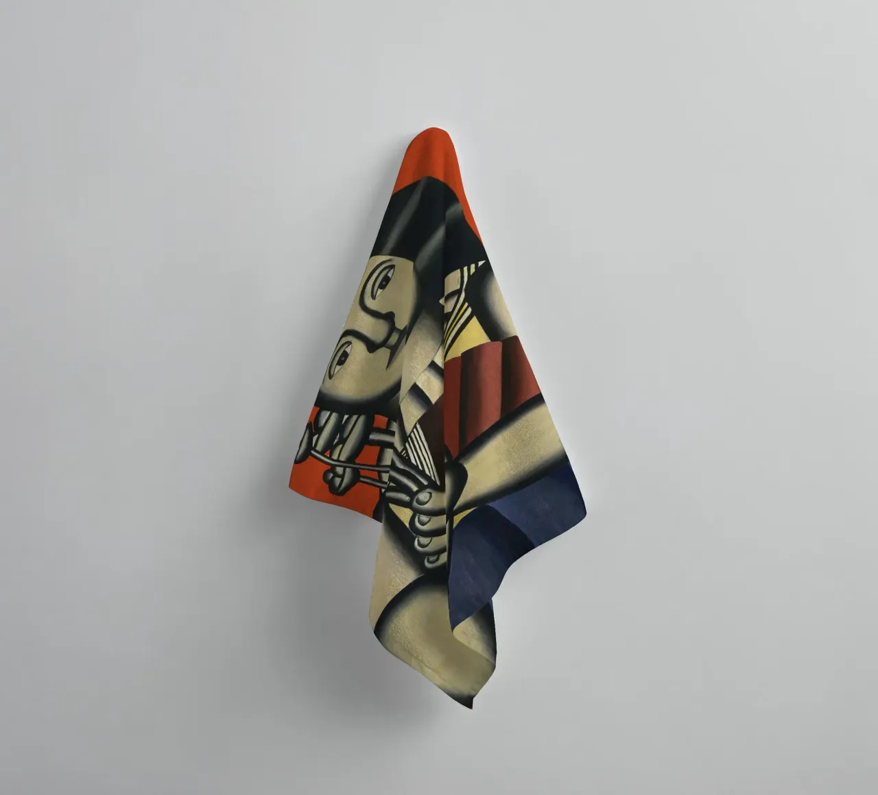 Fernand Léger Donna cubista con libro e fiori | Arte moderna asciugamano da bagno da NorwesClub
