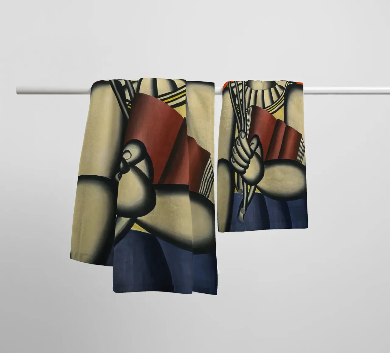 Fernand Léger Donna cubista con libro e fiori | Arte moderna asciugamano da bagno da NorwesClub