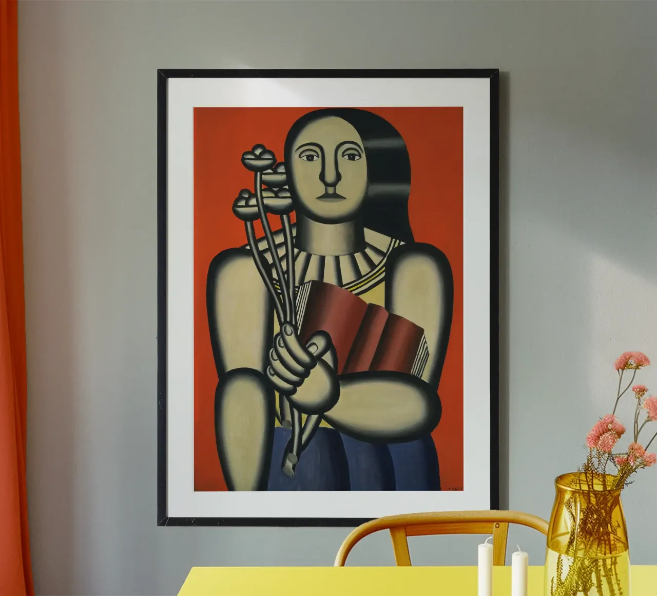 Fernand Léger Donna cubista con libro e fiori | Arte moderna carta hahnemühle da NorwesClub